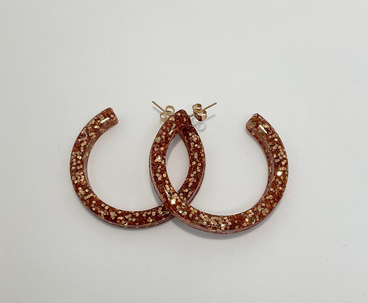 Vintage Rose Zircon Hoop Earrings