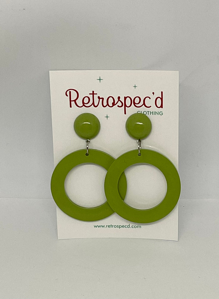 Hula Light Olive Hoop Earrings – Retrospec'd Clothing