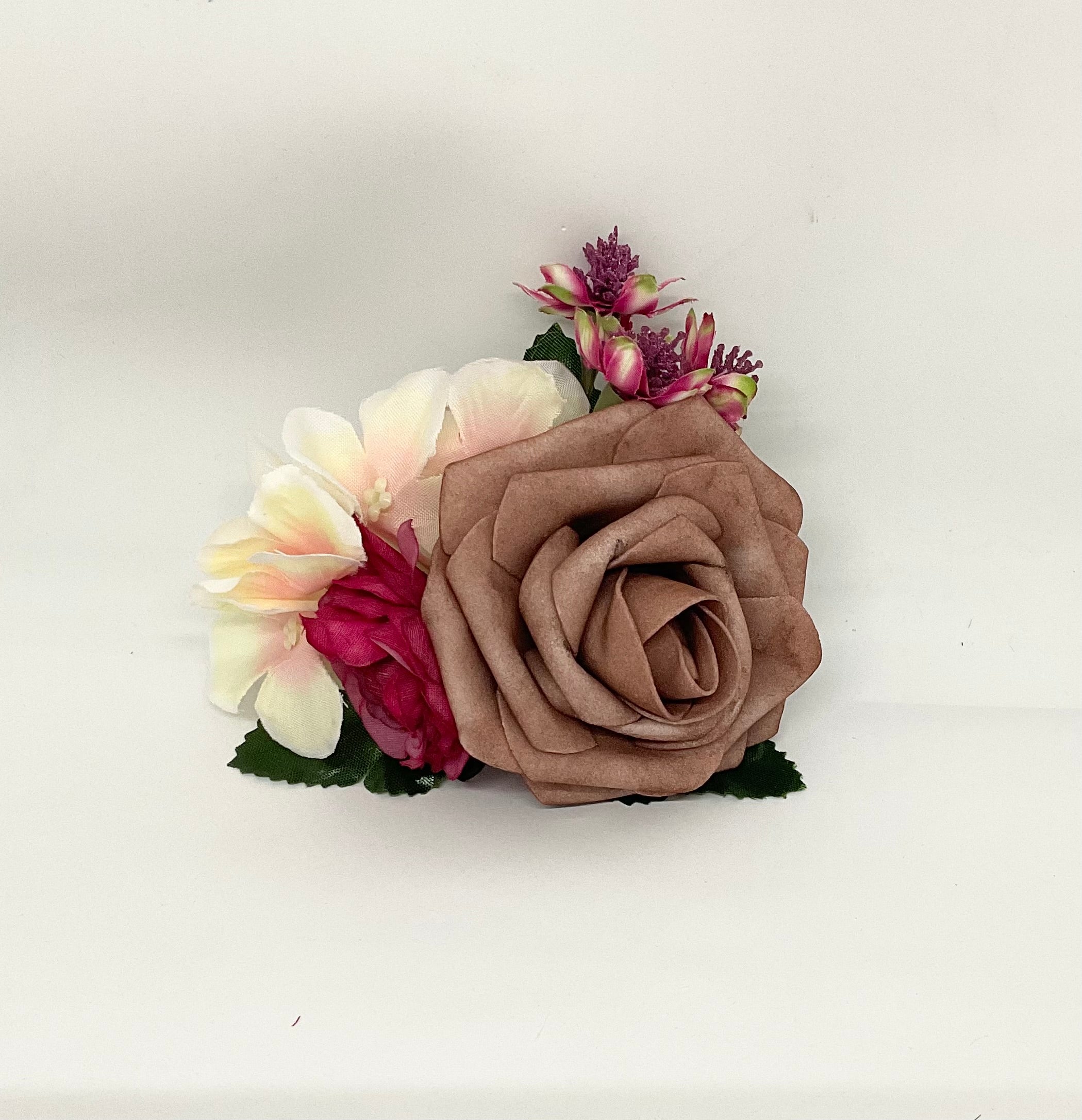 Romantic Blush Rose Hair Flower