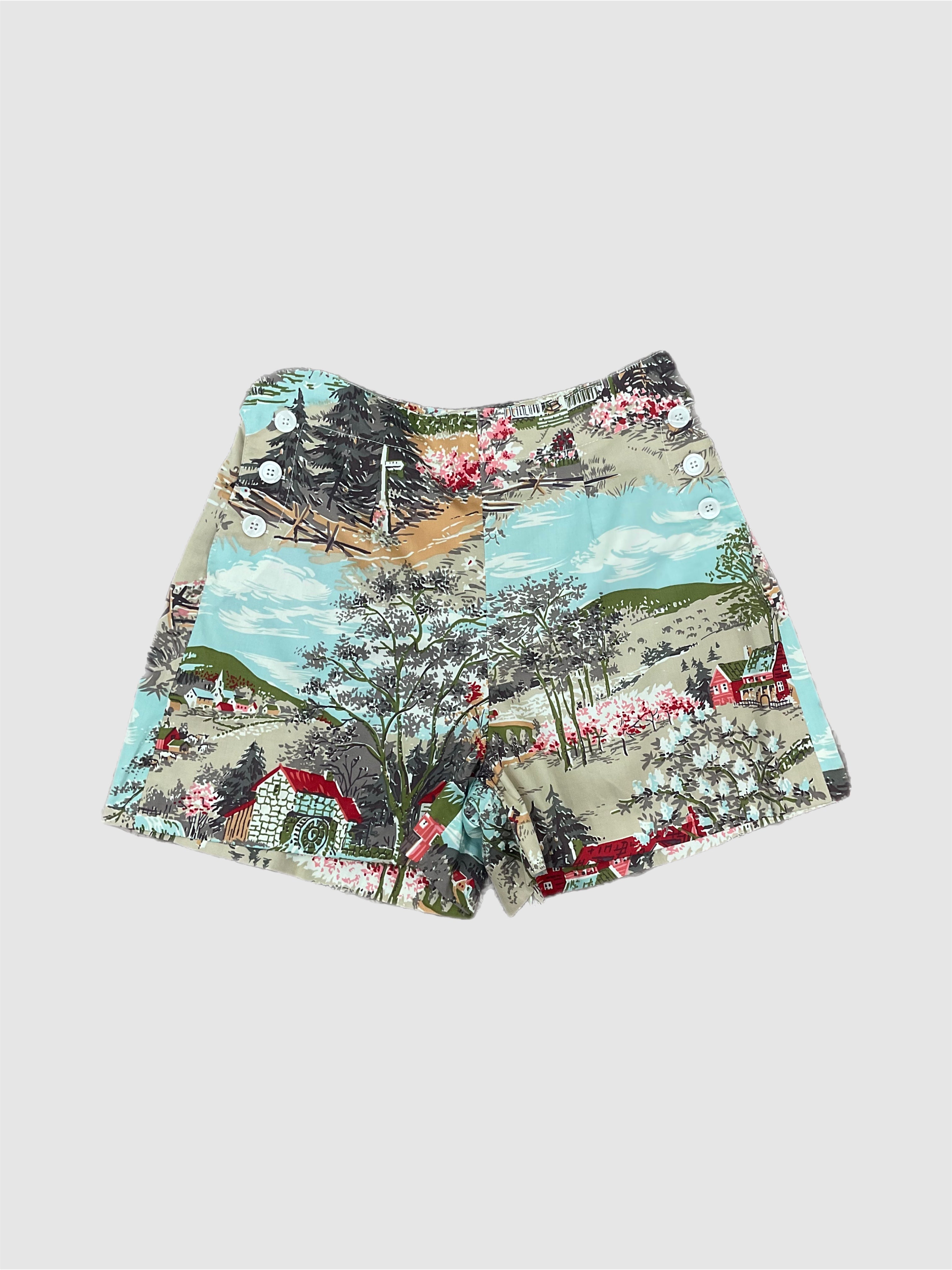 40's Button Shorts Country Life