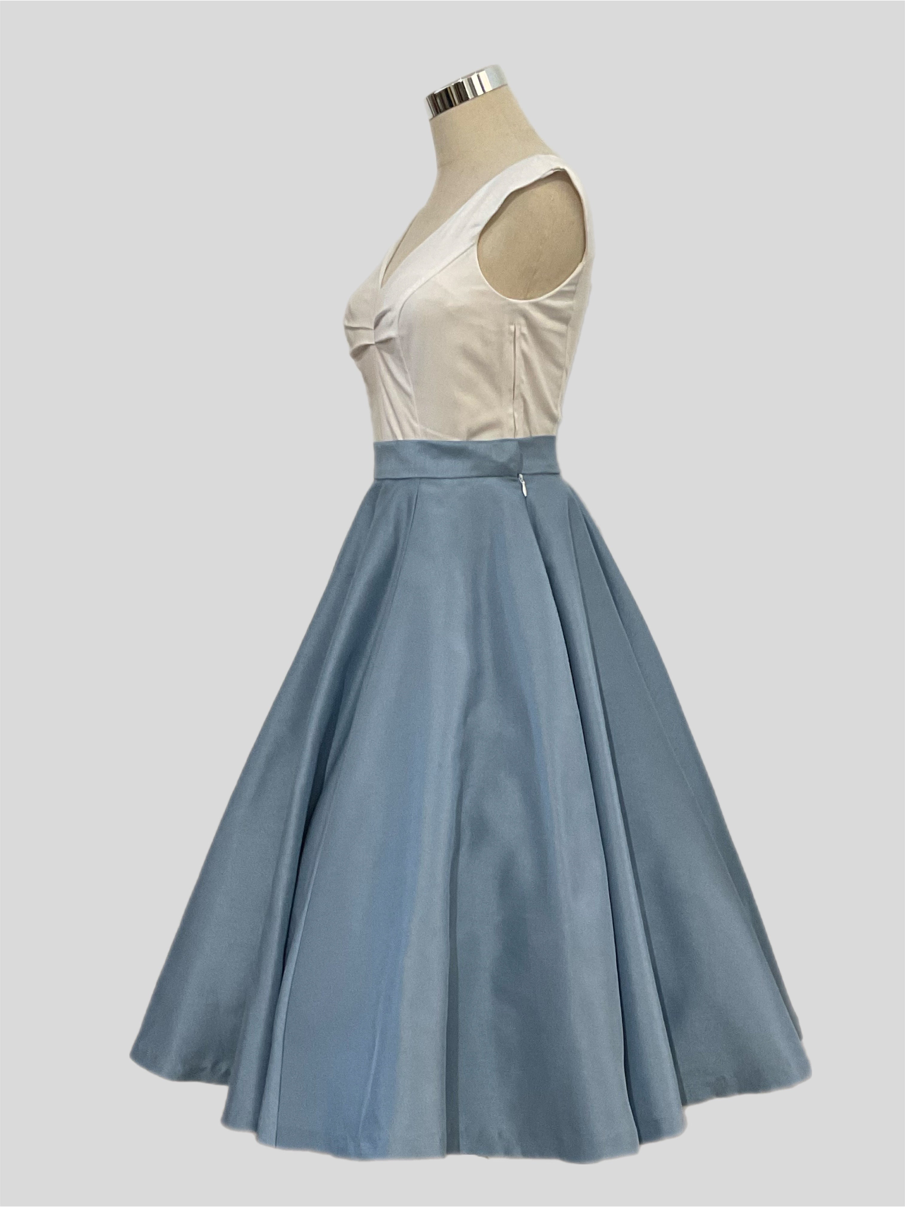 Grace Kelly Skirt  Light Blue Shantung