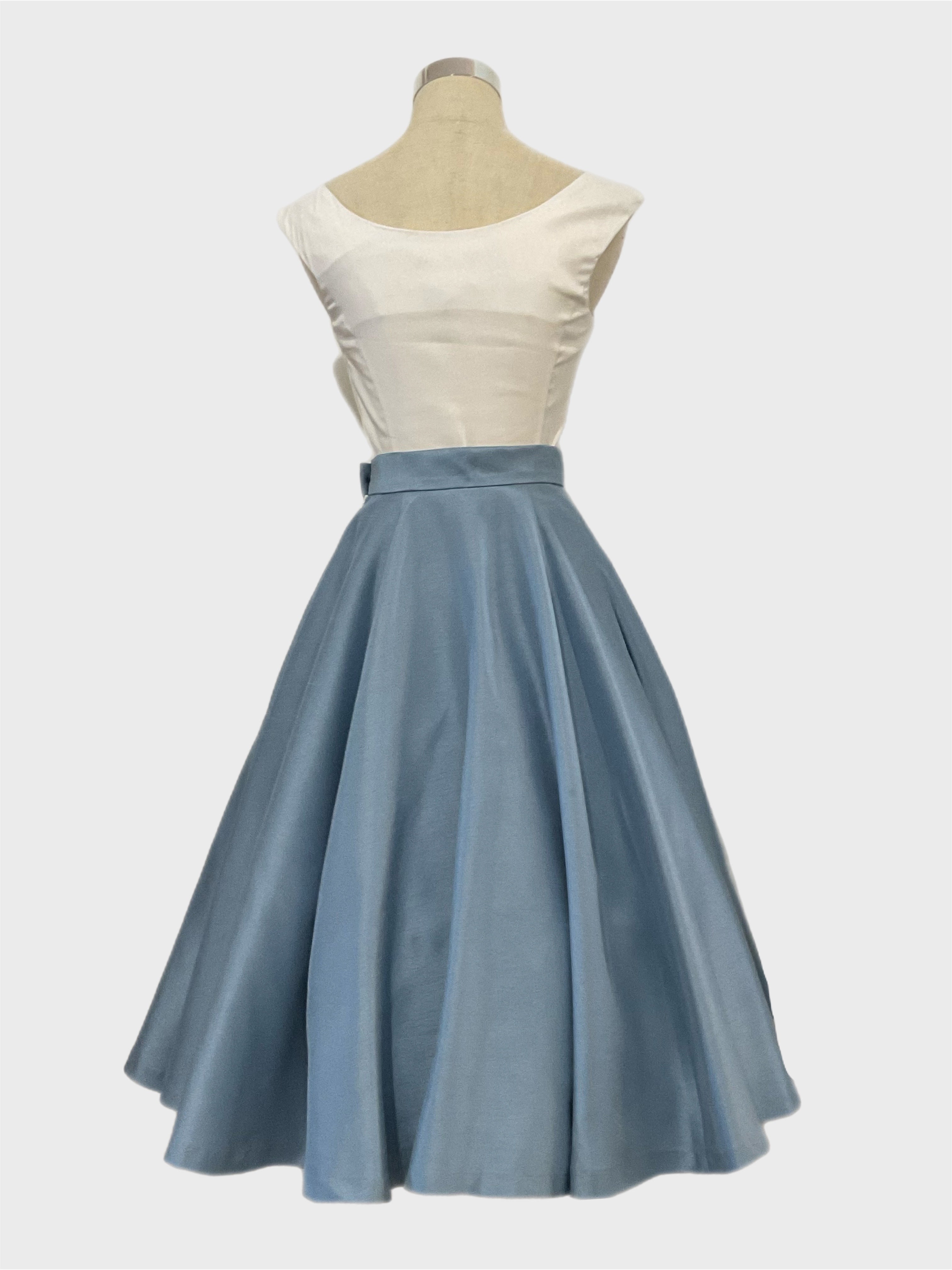 Grace Kelly Skirt  Light Blue Shantung