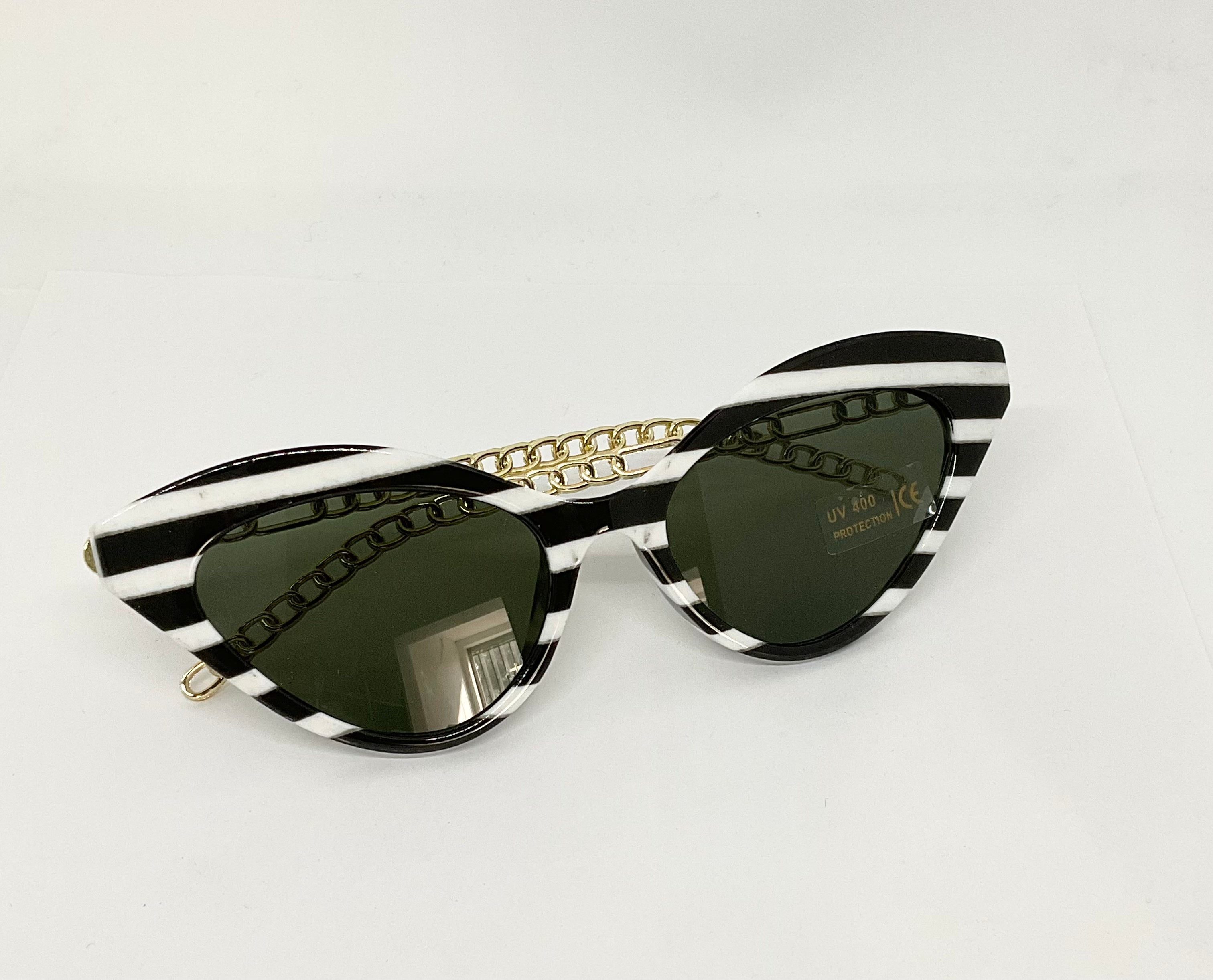 Art Moda Sunglasses Black/white Stripe