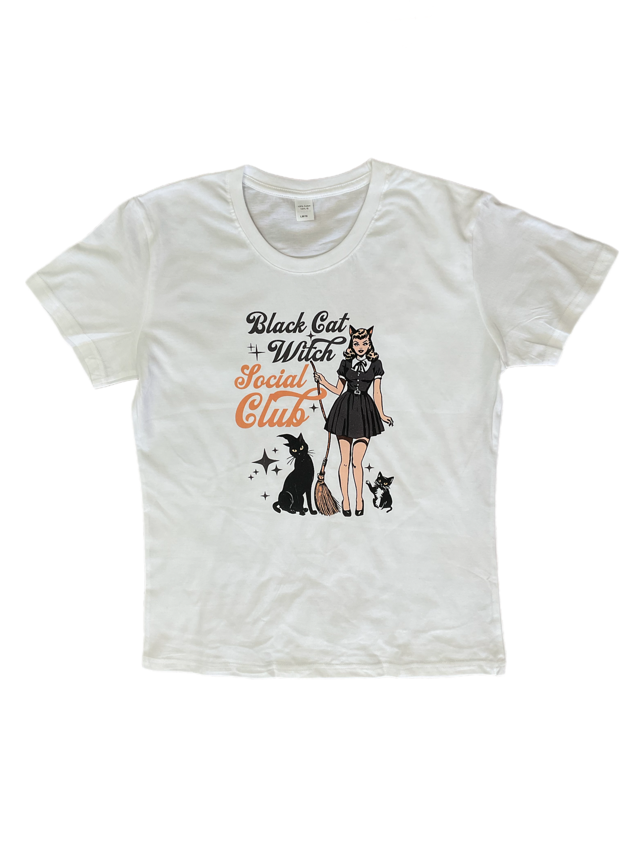 Halloween Vintage T-shirt with Black cat social club Graphic