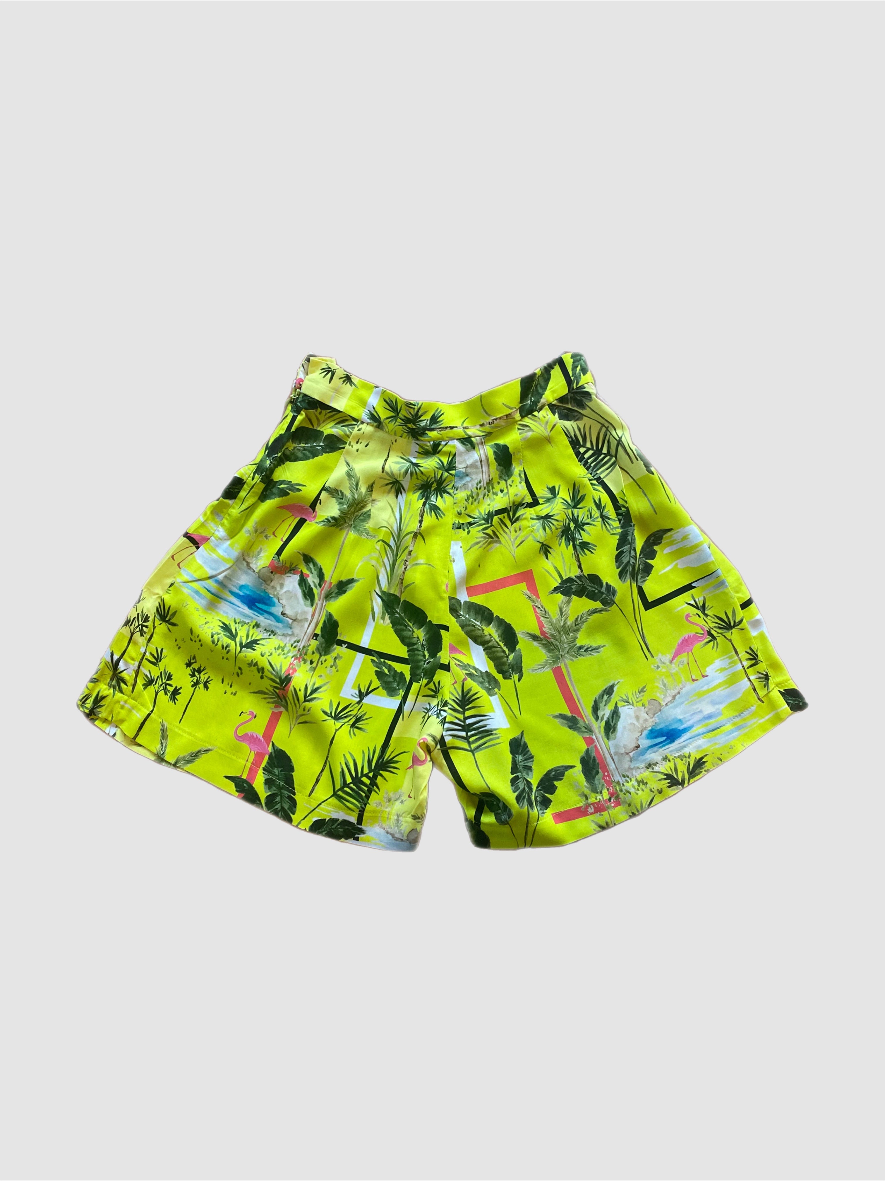 Broadway Shorts 1940s vintage style novelty  Flamingo print shorts  Retrospec'd Clothing