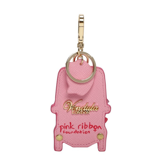 Vendula Pink Ribbon Foundation-London Cats & Corgis Floral Pink Bus Key Charm