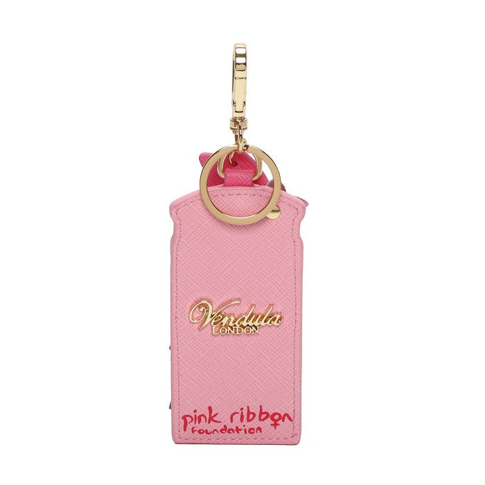 Vendula Pink Ribbon Foundation-London Cats & Corgis Floral Pink Telephone Key Charm