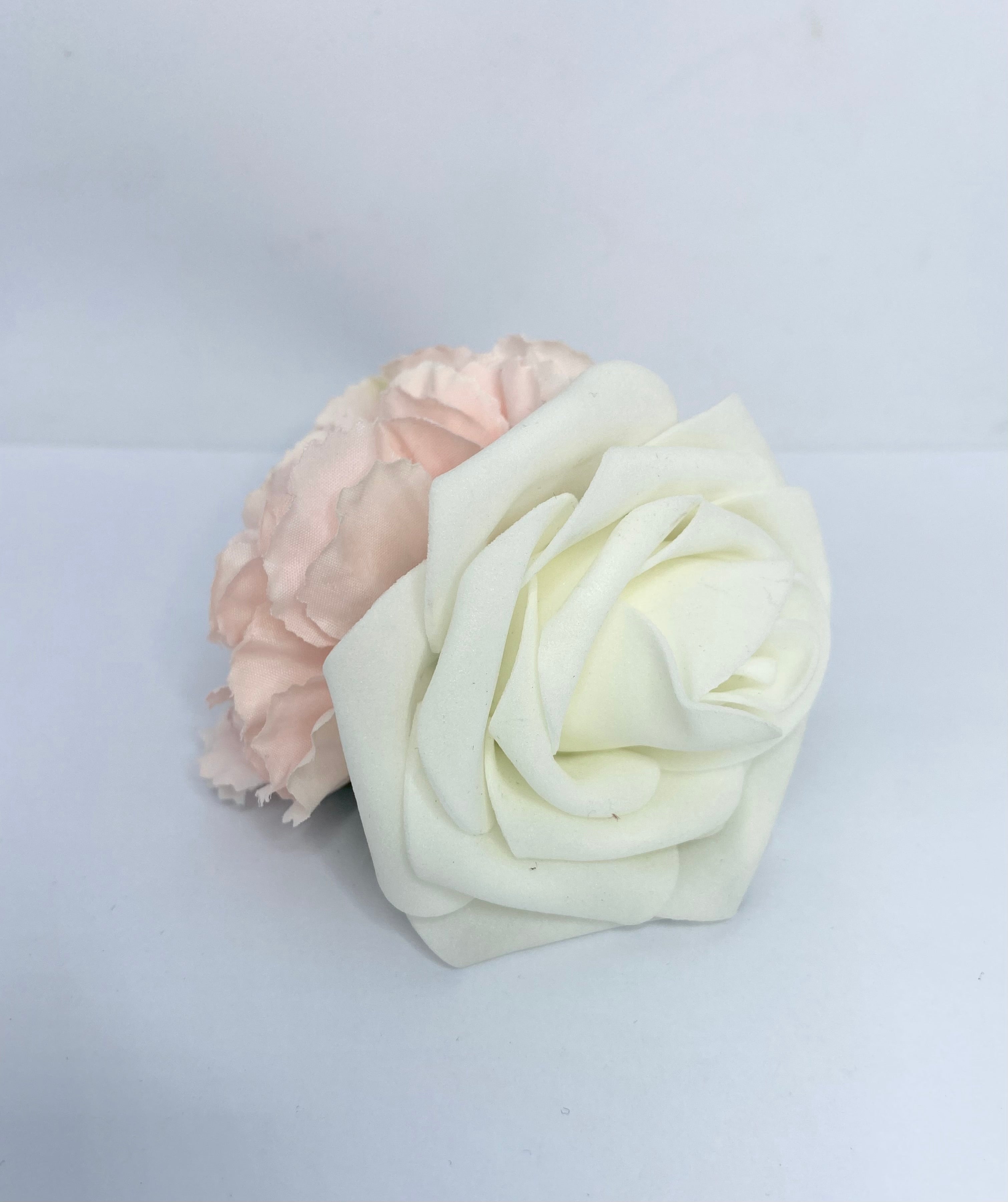  Carnation and white rose  vintage style Hair Flower. Pin-up 1940s/1950s hair clip.