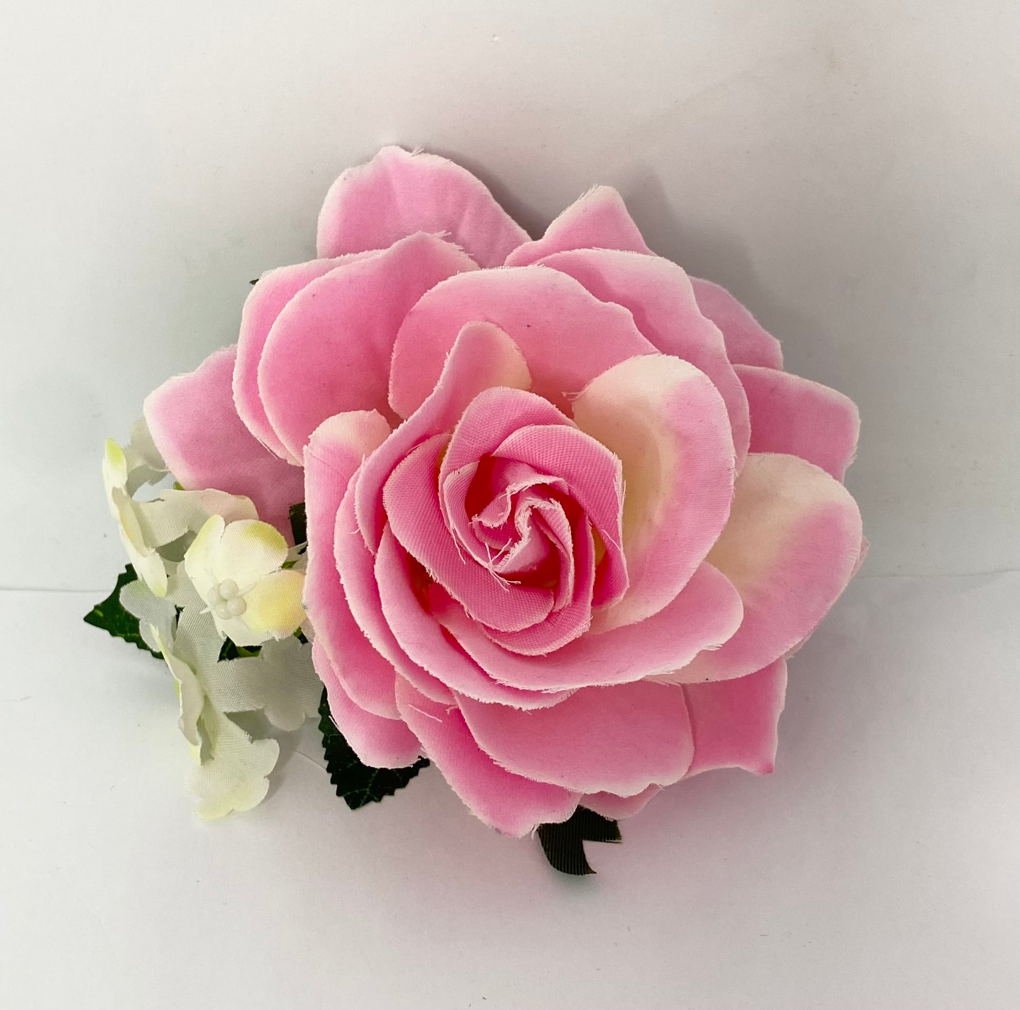 Carolina pink rose vintage style hair flower clip