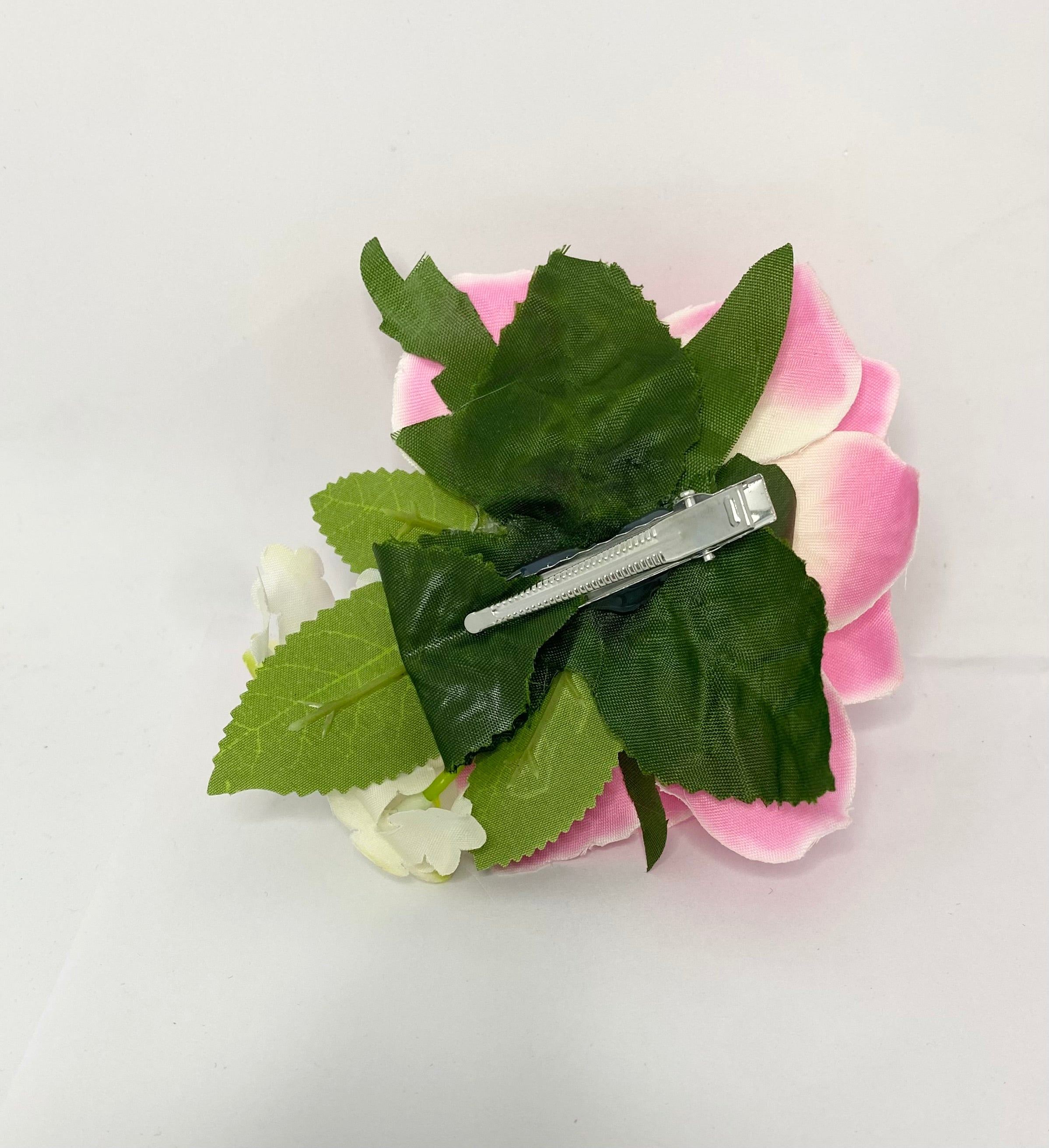 Carolina pink rose vintage style hair flower clip