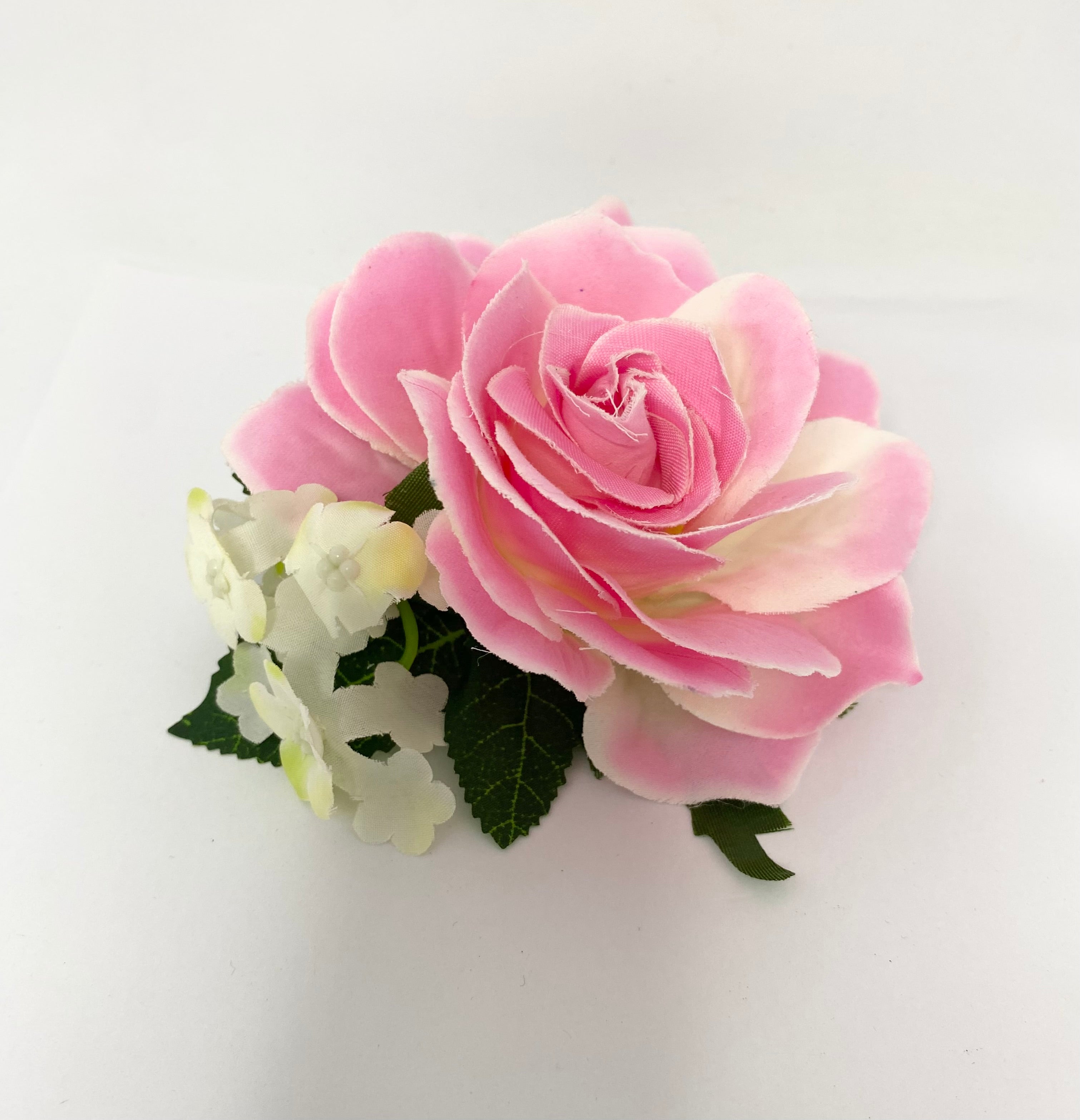 Carolina pink rose vintage style hair flower clip
