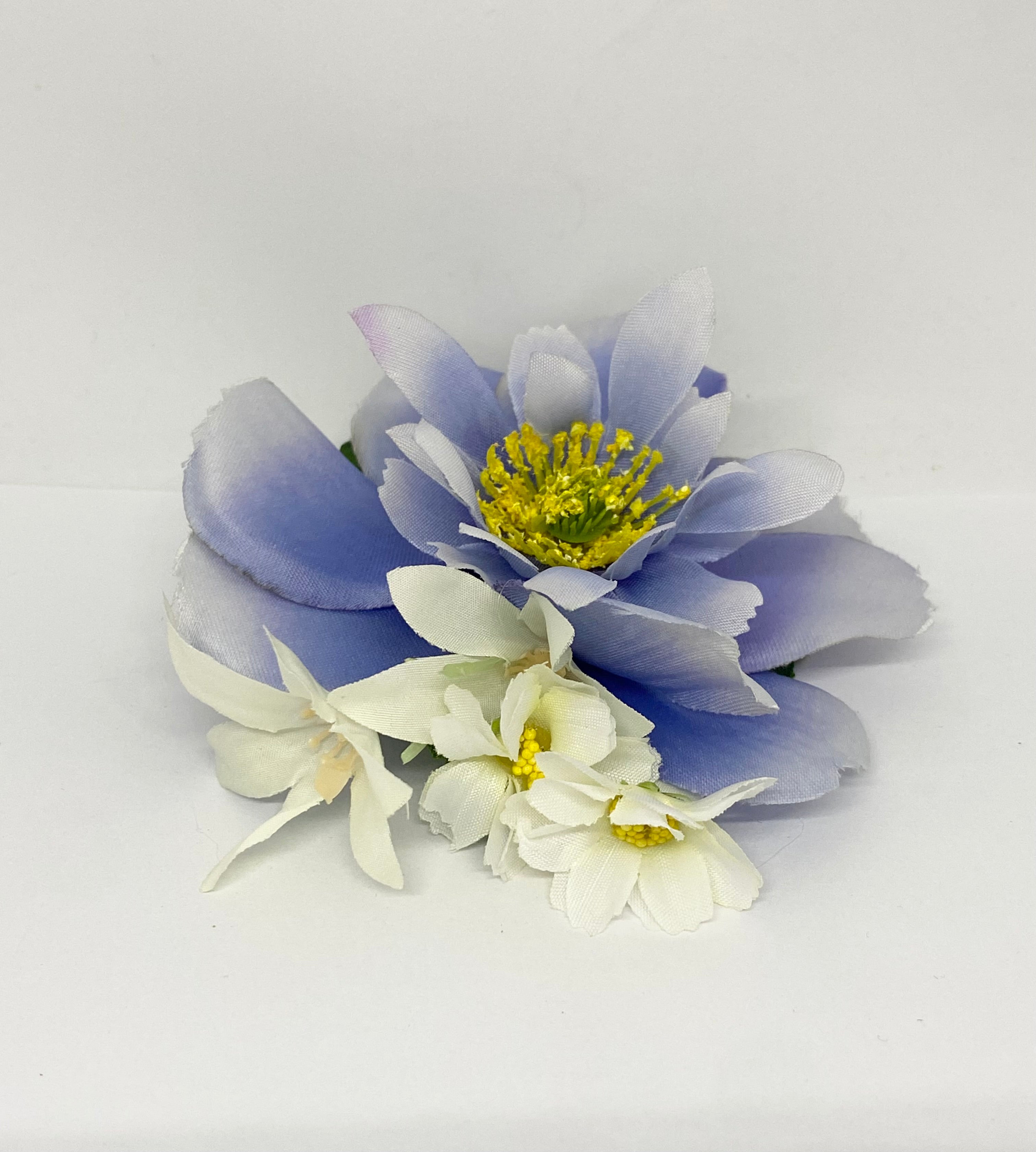 Cornflower blue large vintage style pin-up hair flower clip
