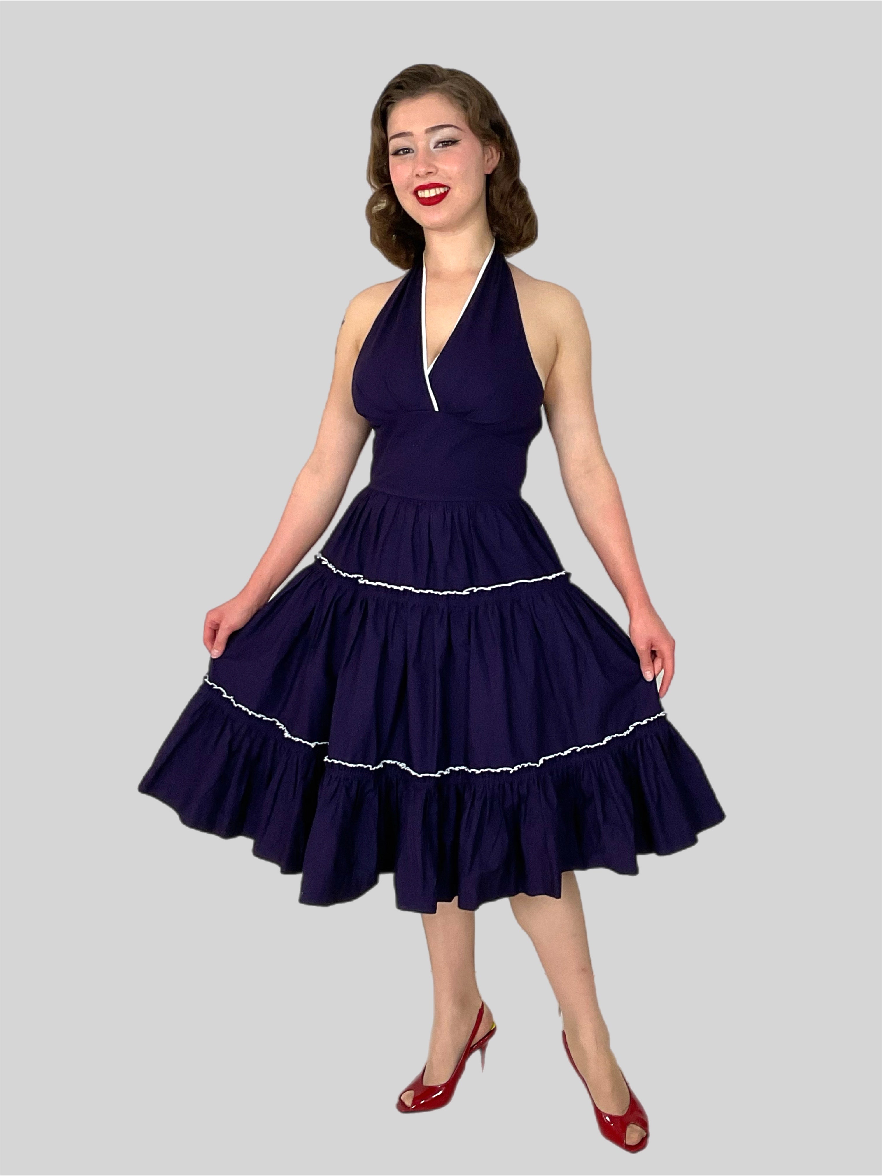 navy blue 50's style dress Elly May Vintage 1950s style Dress Retrospec’d Australia 16 (AUS) 12 (USA)