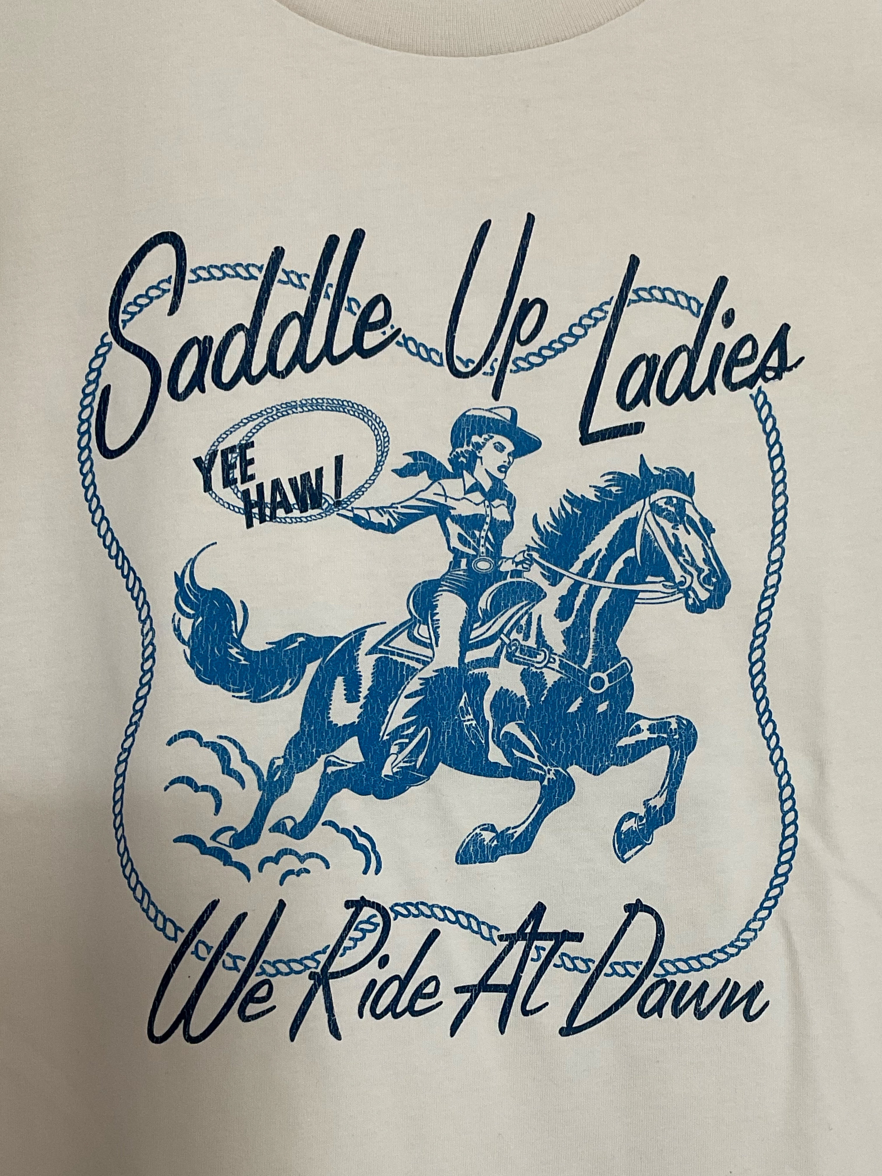 Saddle Up Ladies  Vintage T-Shirt Natural