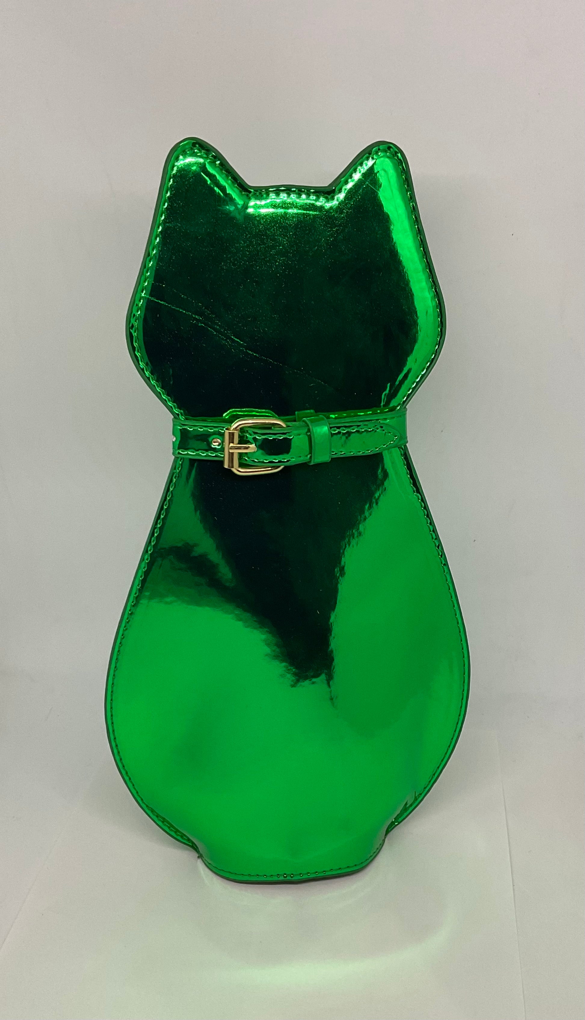 Green Shiny Cat  Novelty Bag