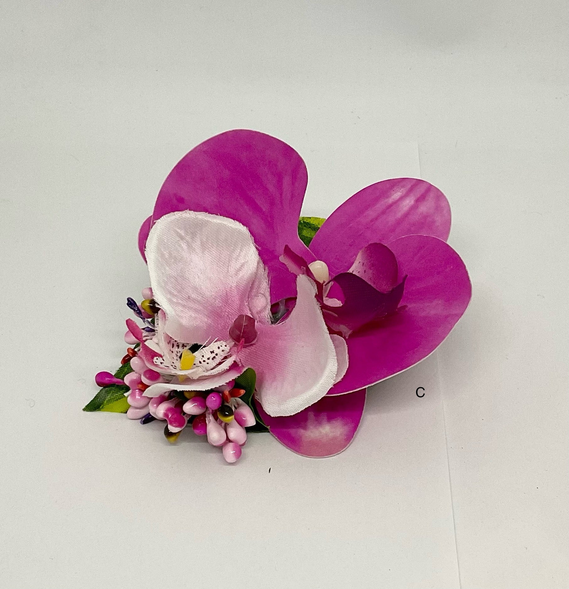 Hot Pink Orchid and Cherry Blossom Hair Flower