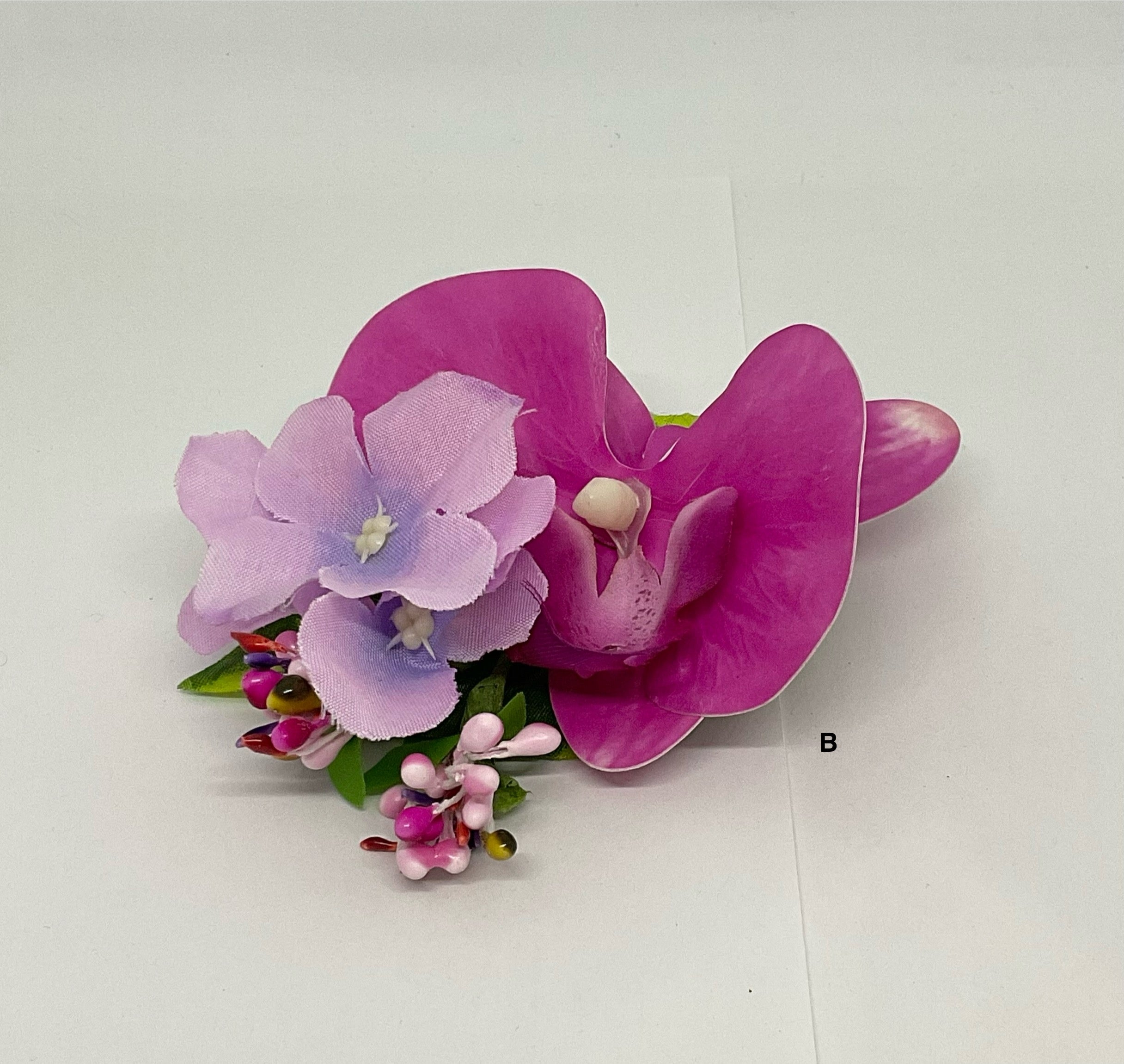 Hot Pink Orchid and Cherry Blossom Hair Flower