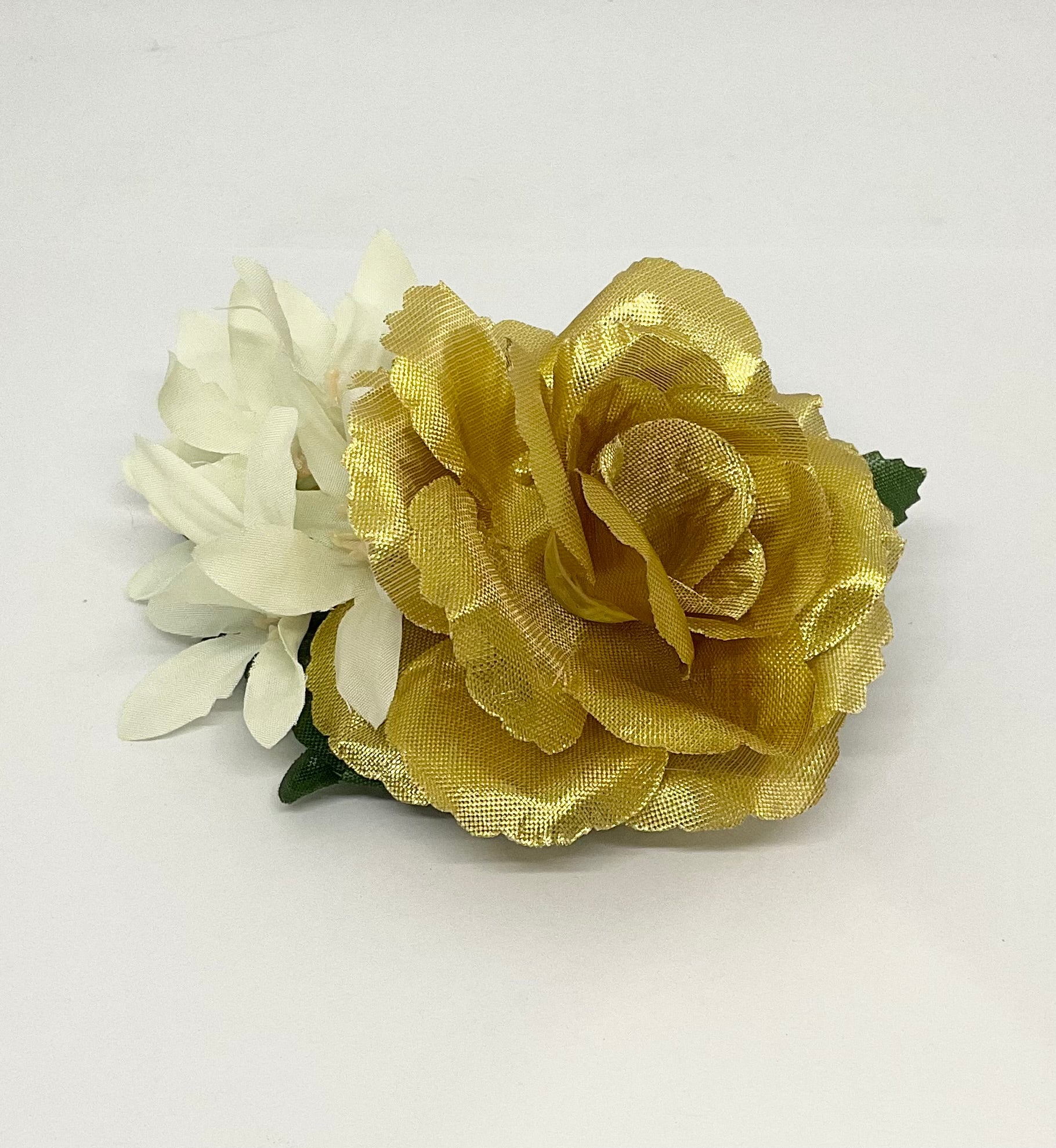 Gold Rose and Blossom Hair Flower