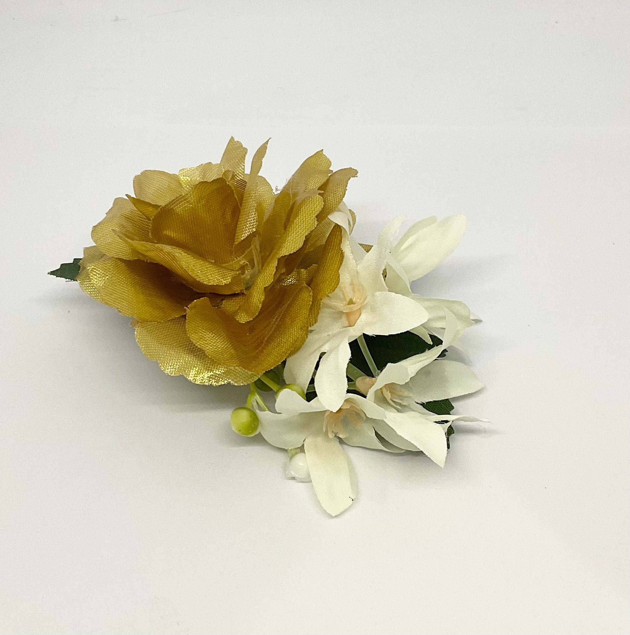 Gold Rose and Blossom Hair Flower