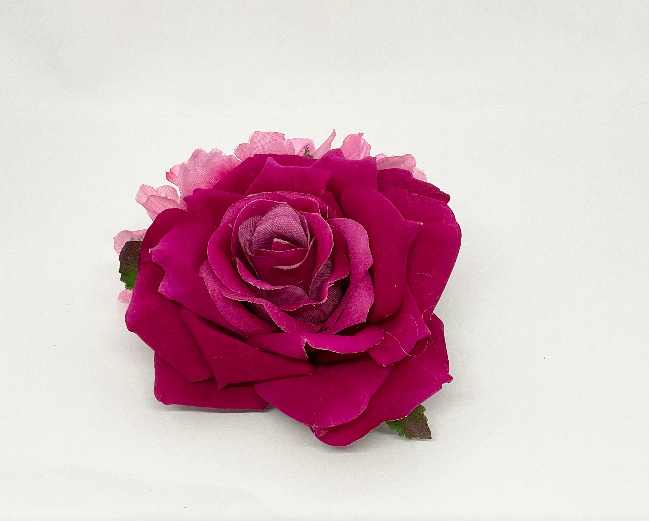 Fuchsia Rose  Hair Flower