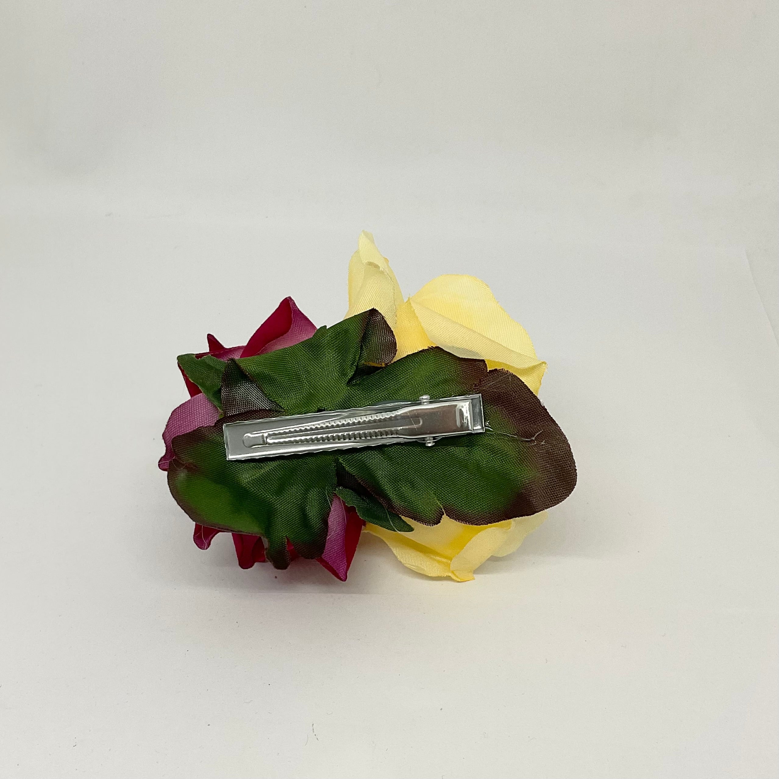 Large yellow Rose and small red 1940’s / 1950’s Style Hair Flower