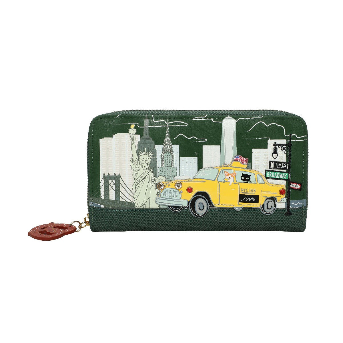 Vendula New York City Cats & Corgis Large Ziparound Wallet