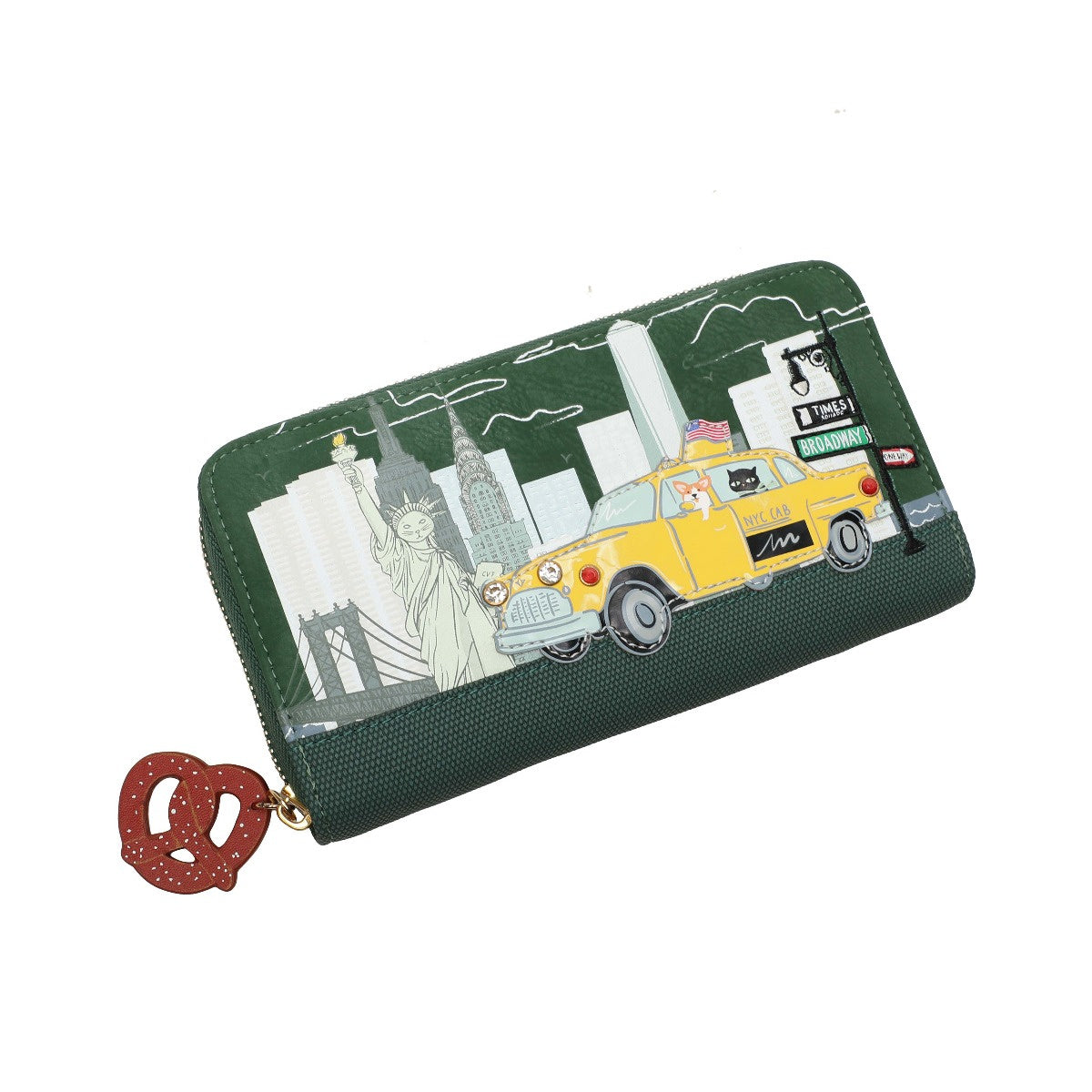 Vendula New York City Cats & Corgis Large Ziparound Wallet