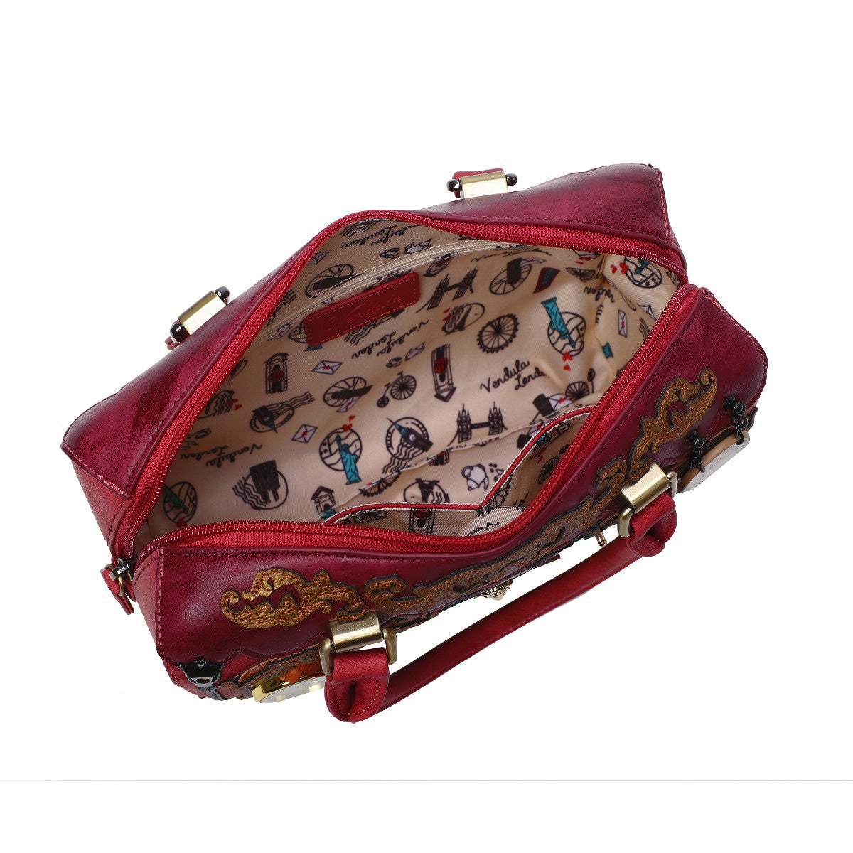 Vendula Tick Tock Clock Shop Speedy Bowler Bag