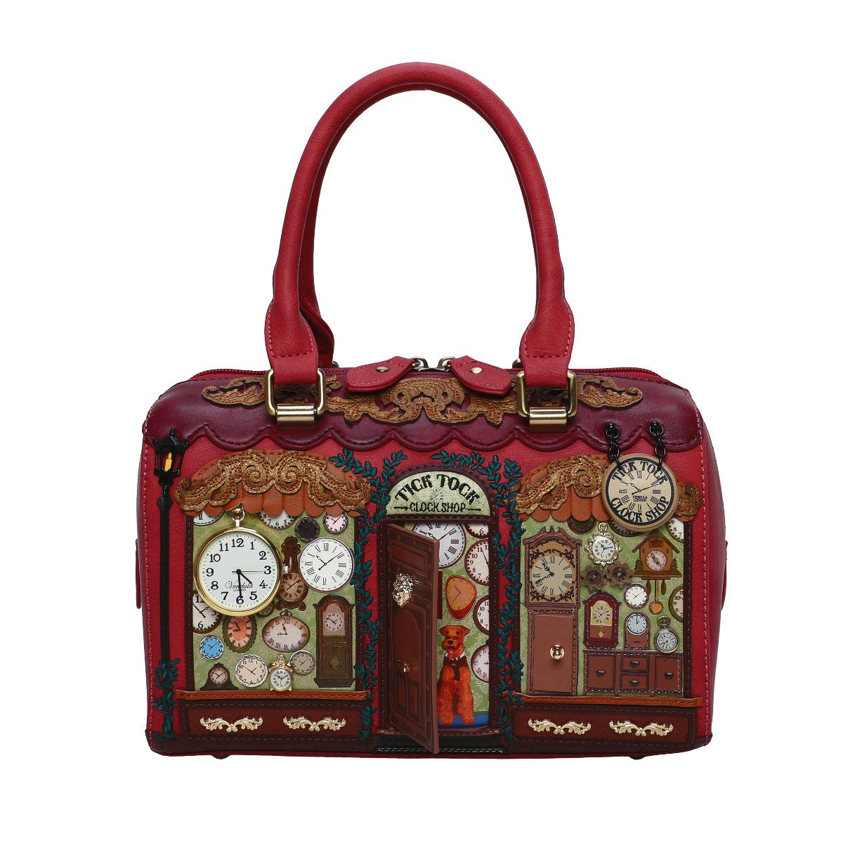 Vendula Tick Tock Clock Shop Speedy Bowler Bag