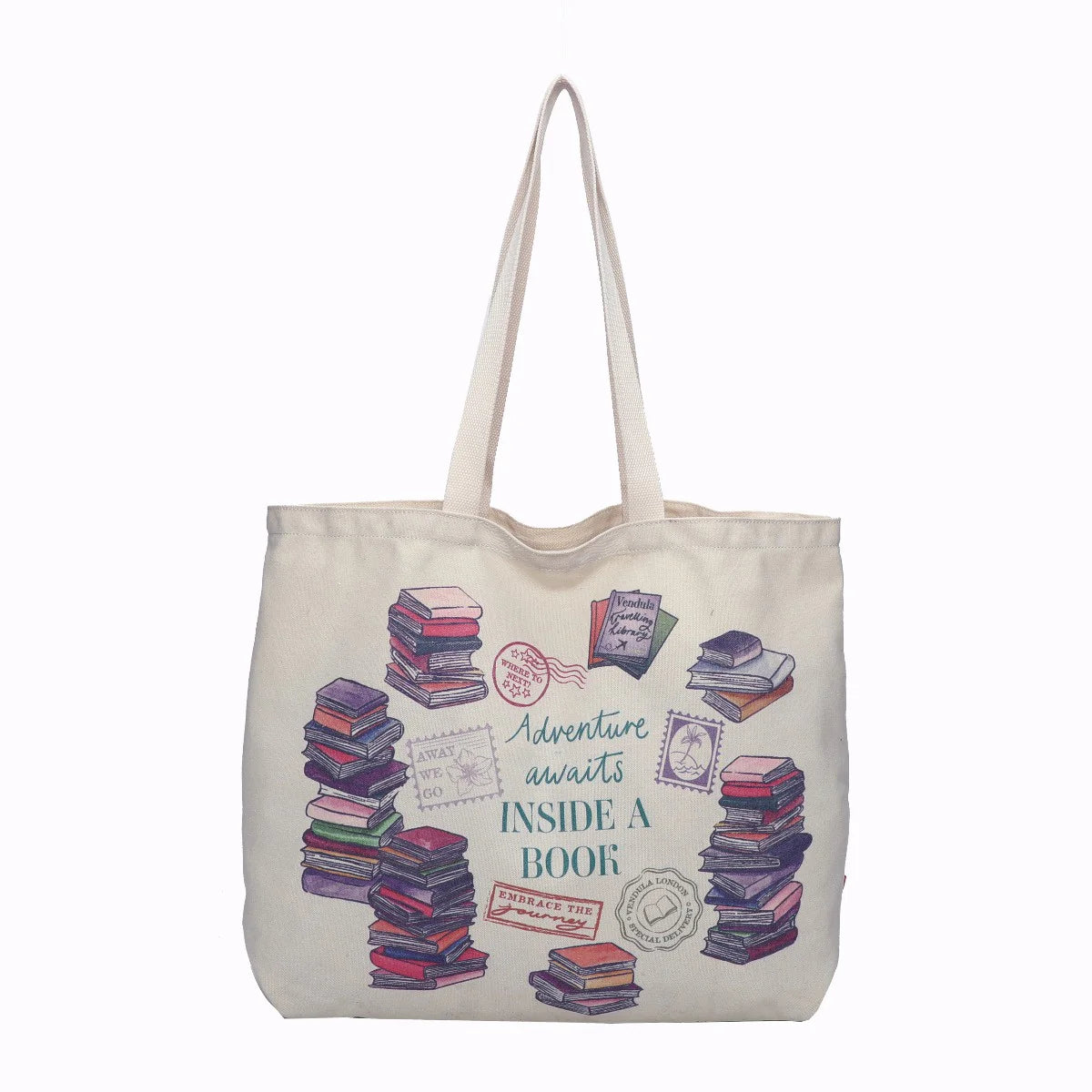 Vendula Travelling Library Canvas Tote Bag