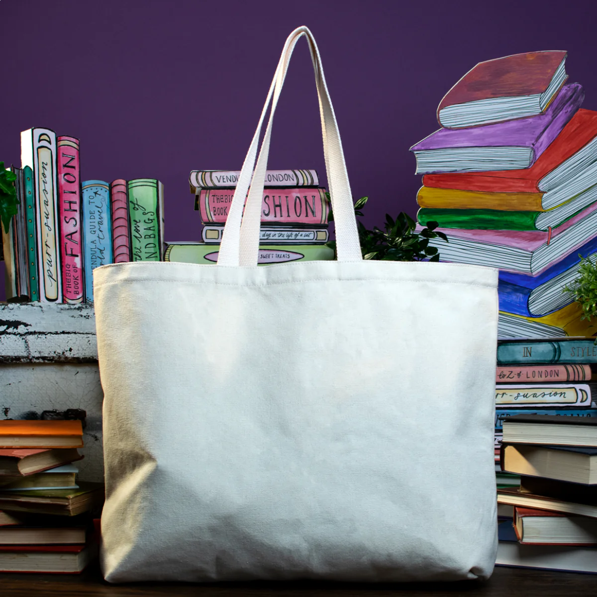 Vendula Travelling Library Canvas Tote Bag