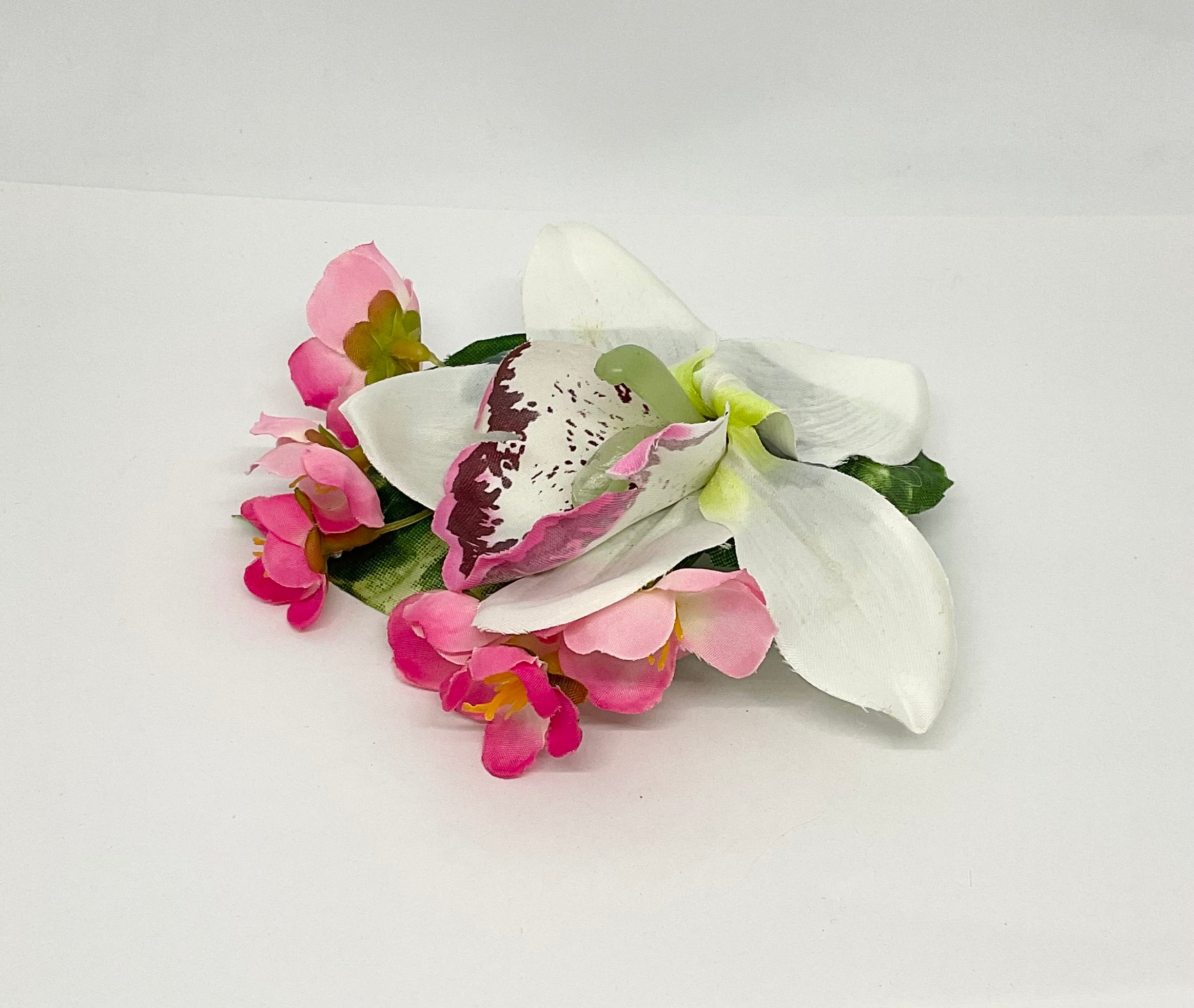 White Orchid and cherry Blossom Hair Flower