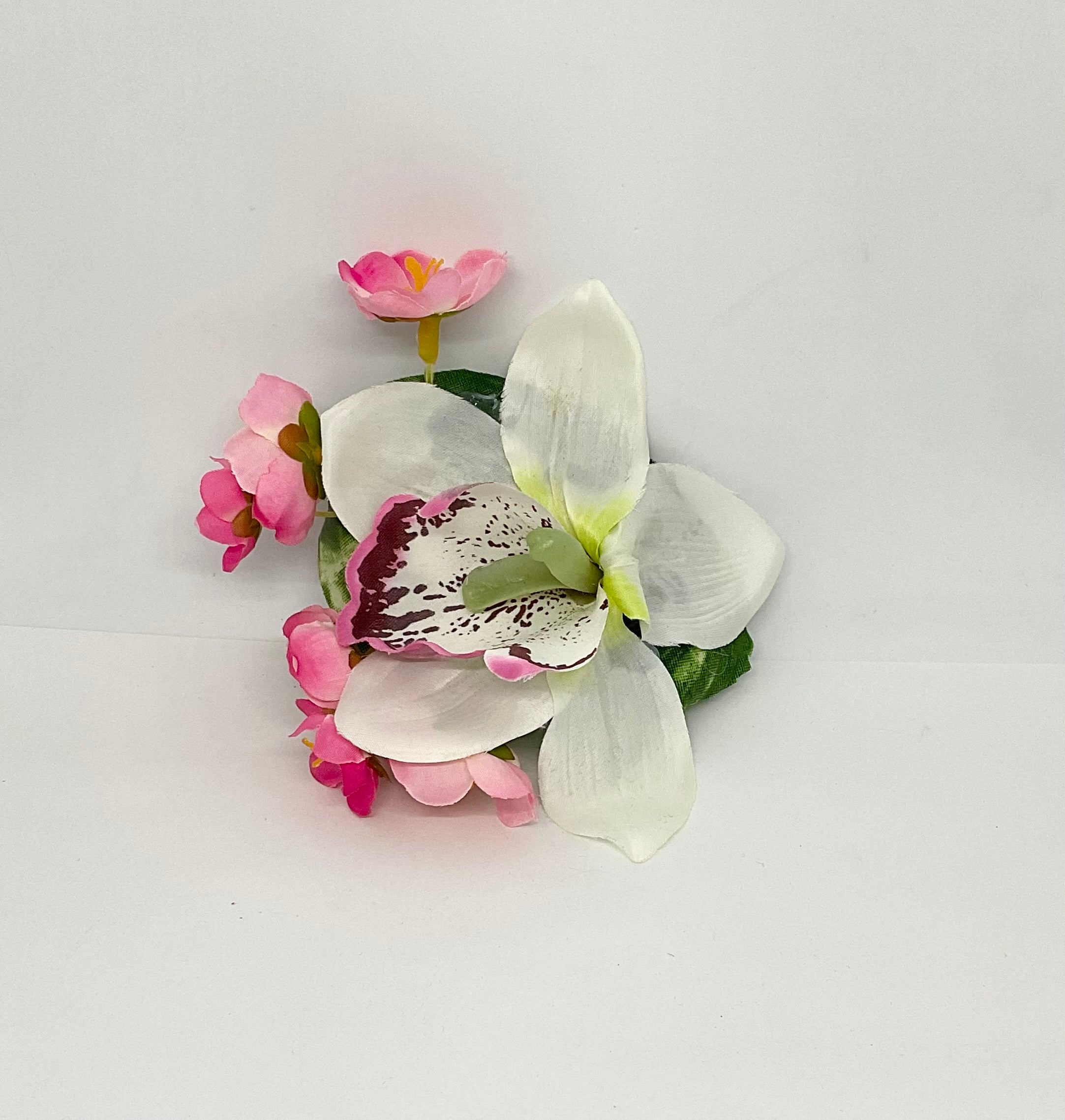 White Orchid and cherry Blossom Hair Flower