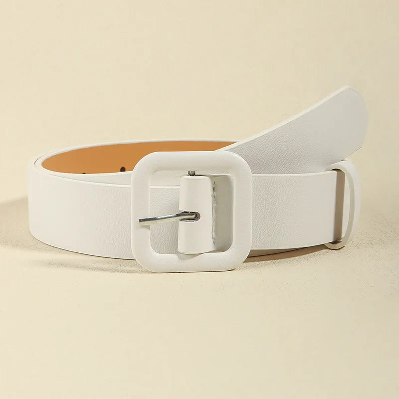 Wide Buckle  Belt White
