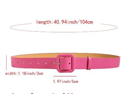 Wide Buckle  Belt White