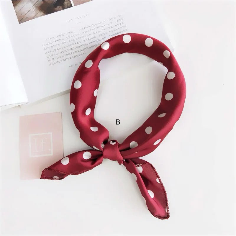 Polka Dot 1950s vintage Style Hair /Neck Scarf Multi