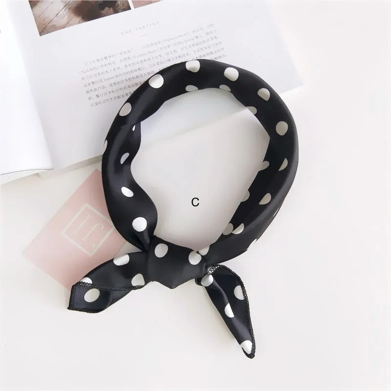 Polka Dot 1950s vintage Style Hair /Neck Scarf Multi