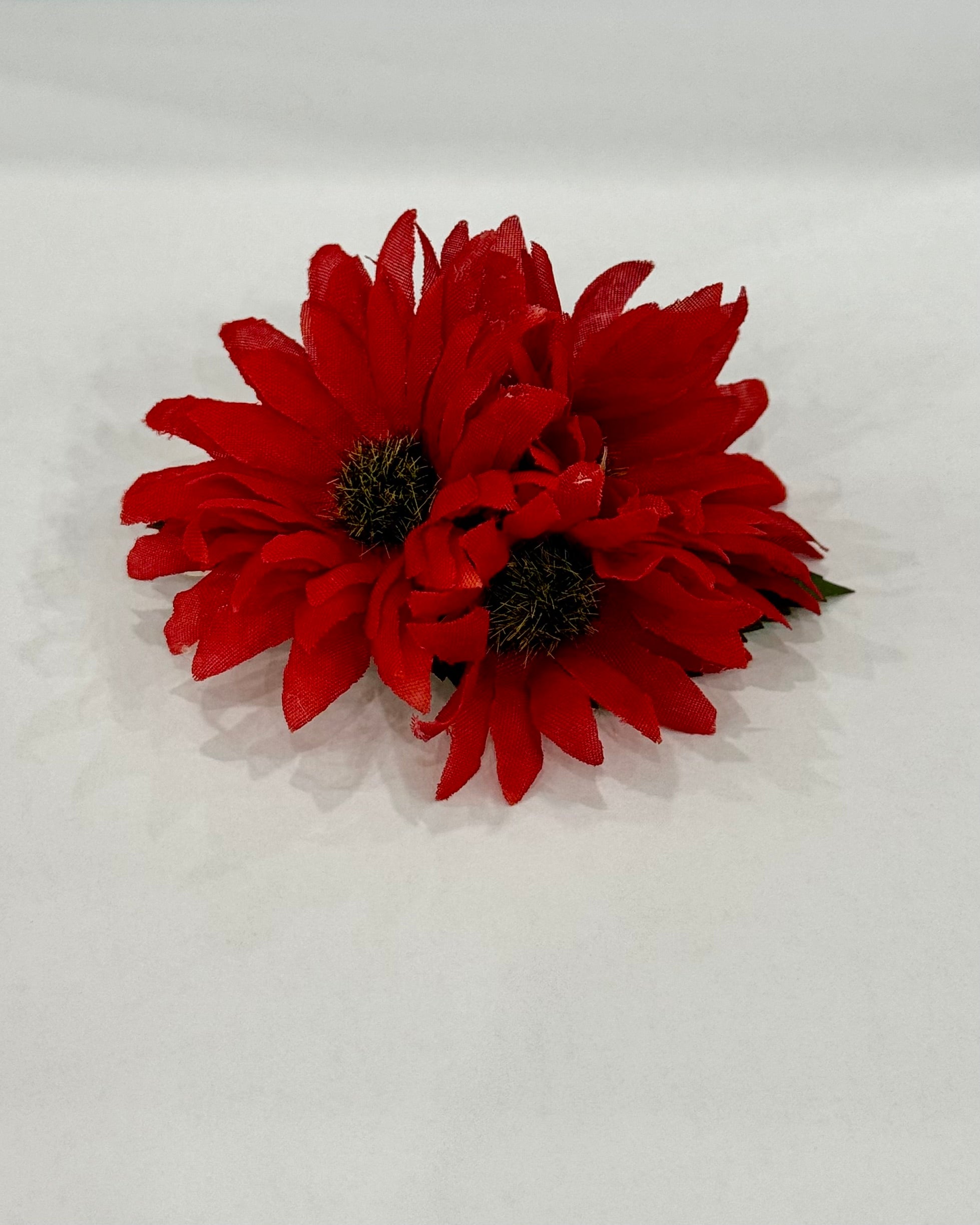 Spring Red Daisy Hair Flower Clip