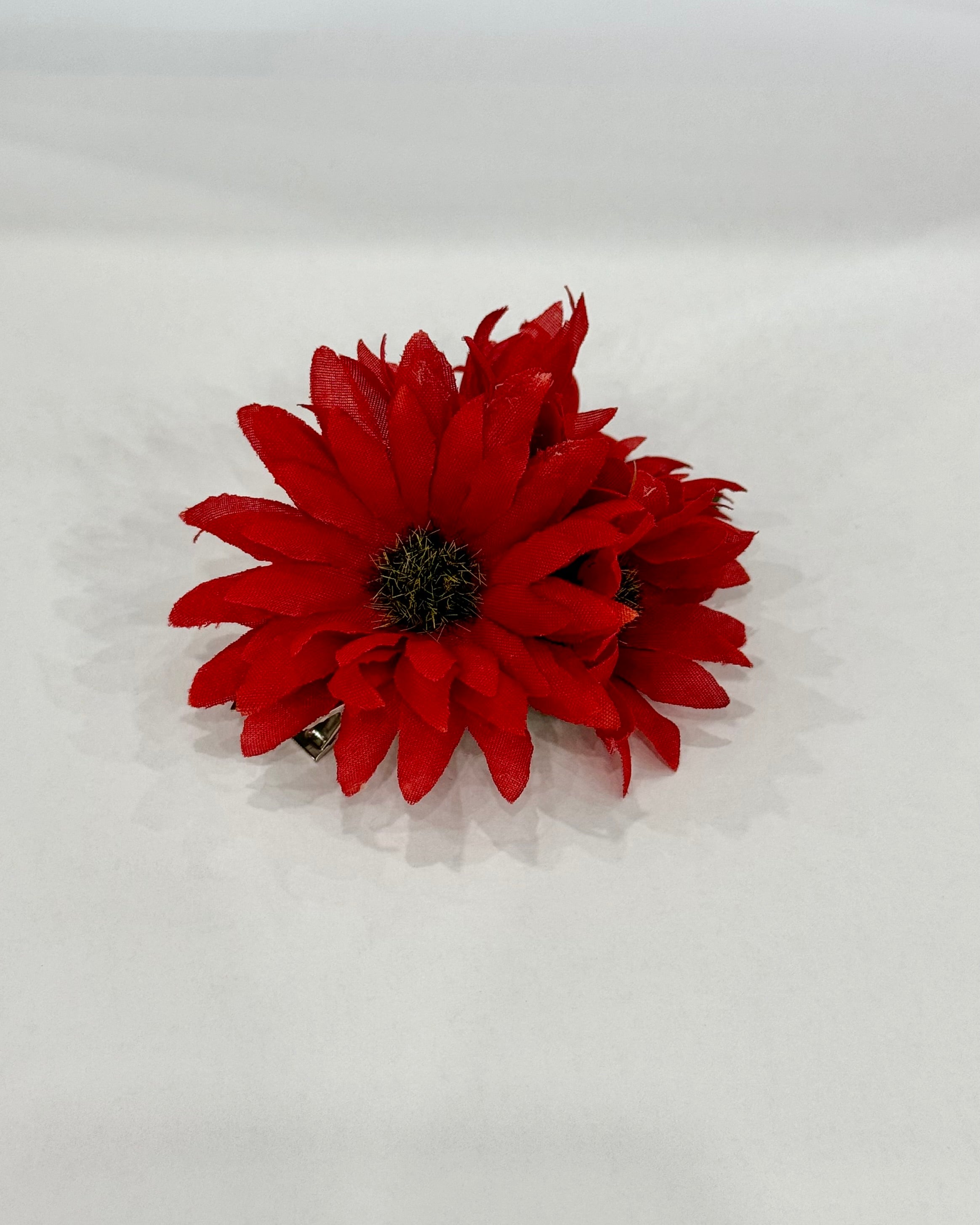 Spring Red Daisy Hair Flower Clip