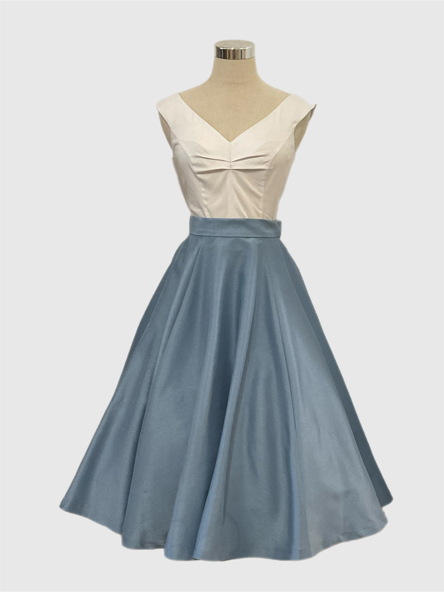 Grace Kelly Skirt Light Blue Shantung – Retrospec'd Clothing