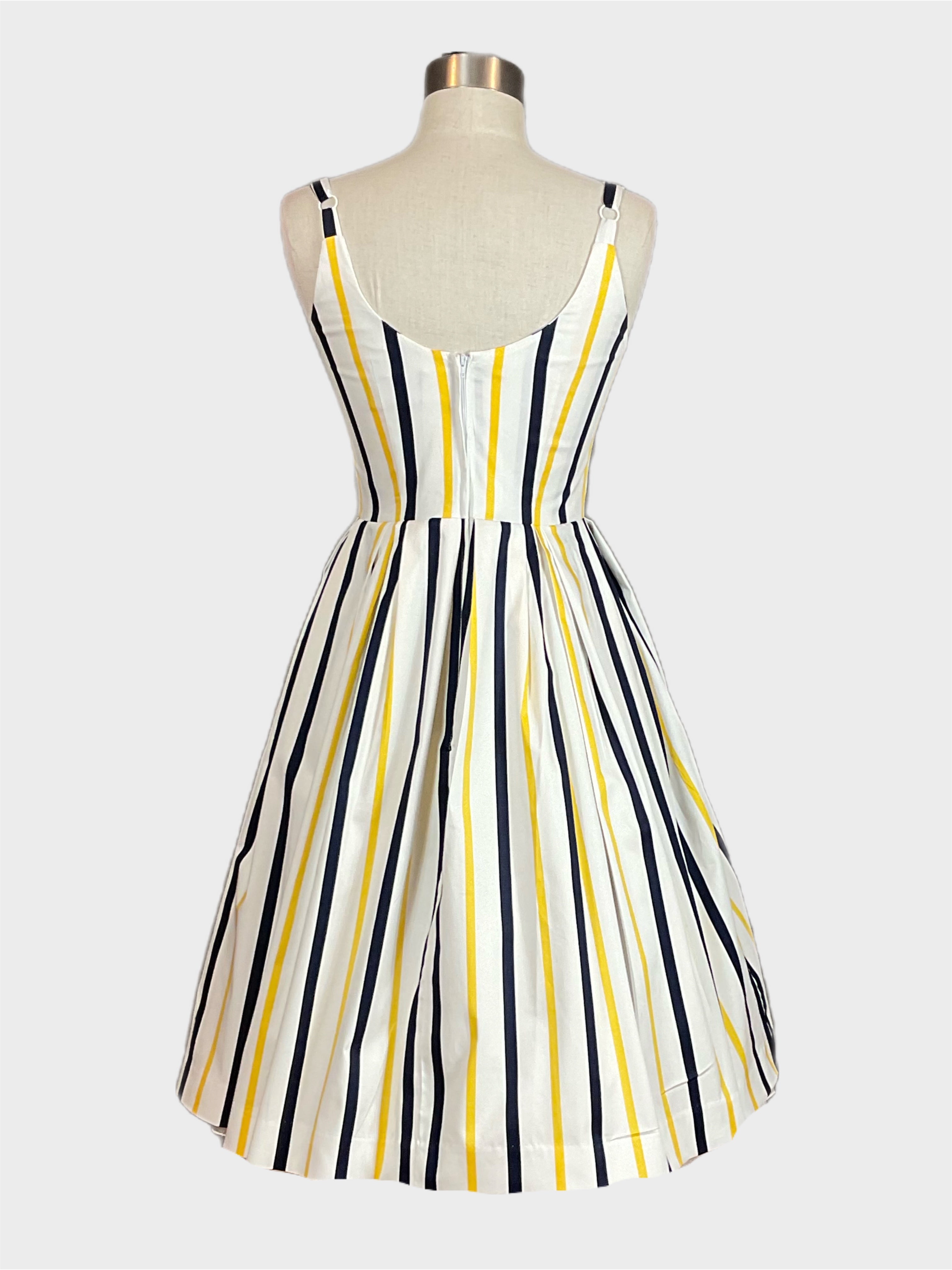 Fifi  Yellow/ Navy stripe Vintage 1950’s Style Dress