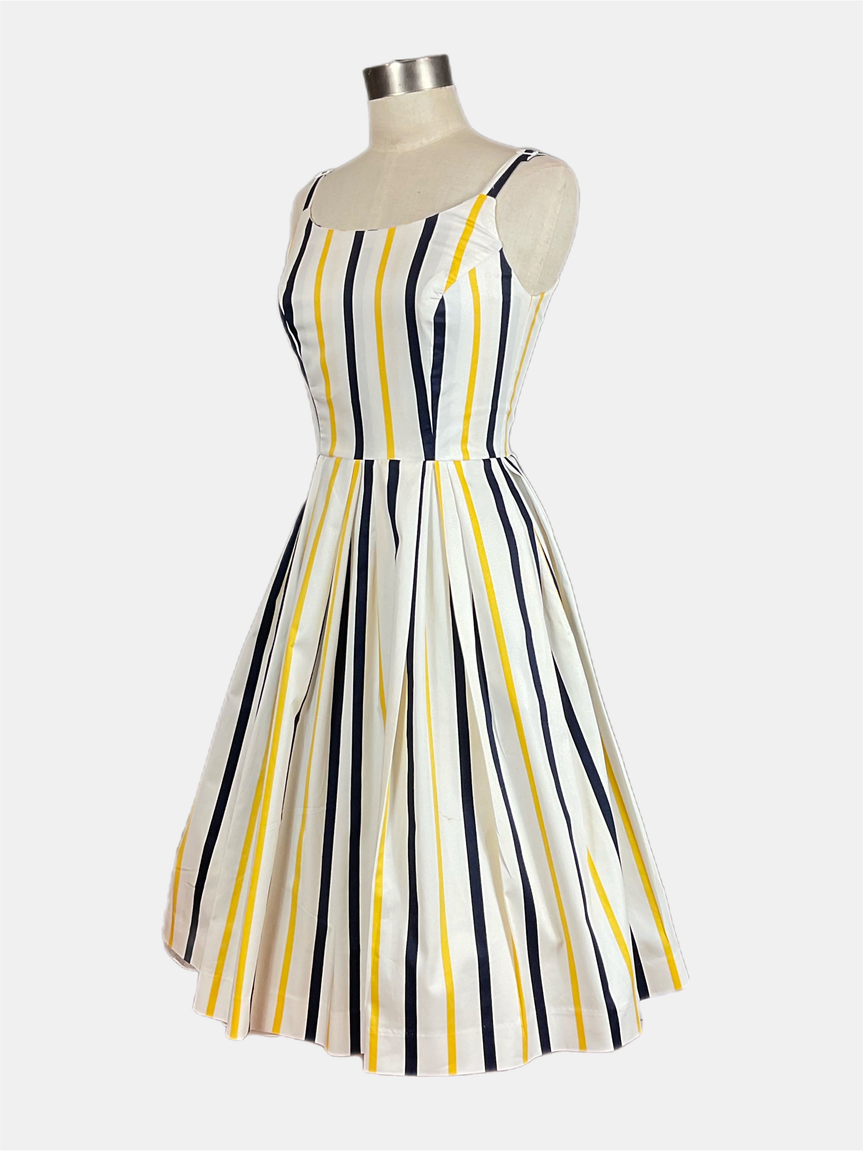 Fifi  Yellow/ Navy stripe Vintage 1950’s Style Dress