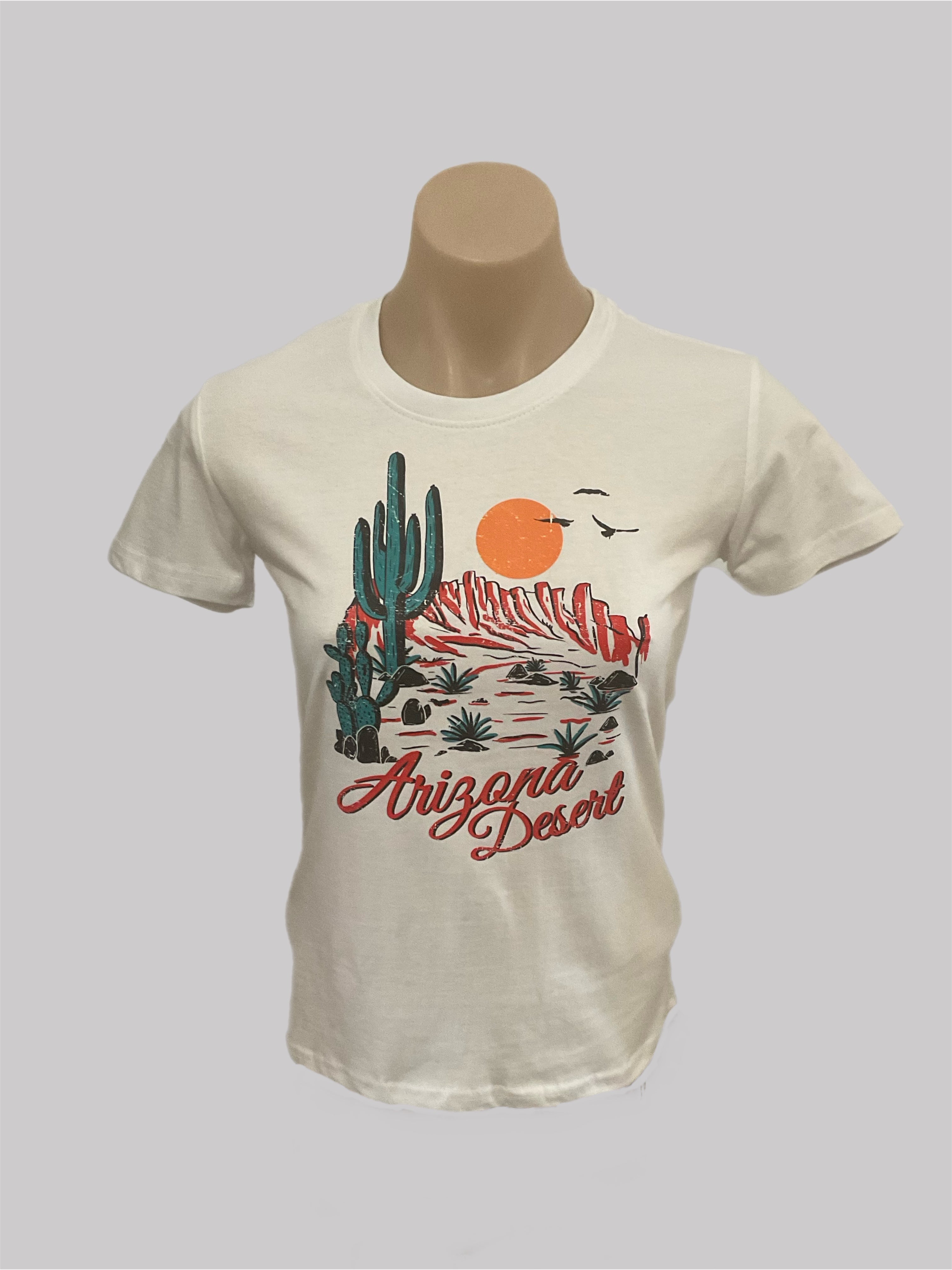 Women’s Arizona Desert Vintage White T-Shirt