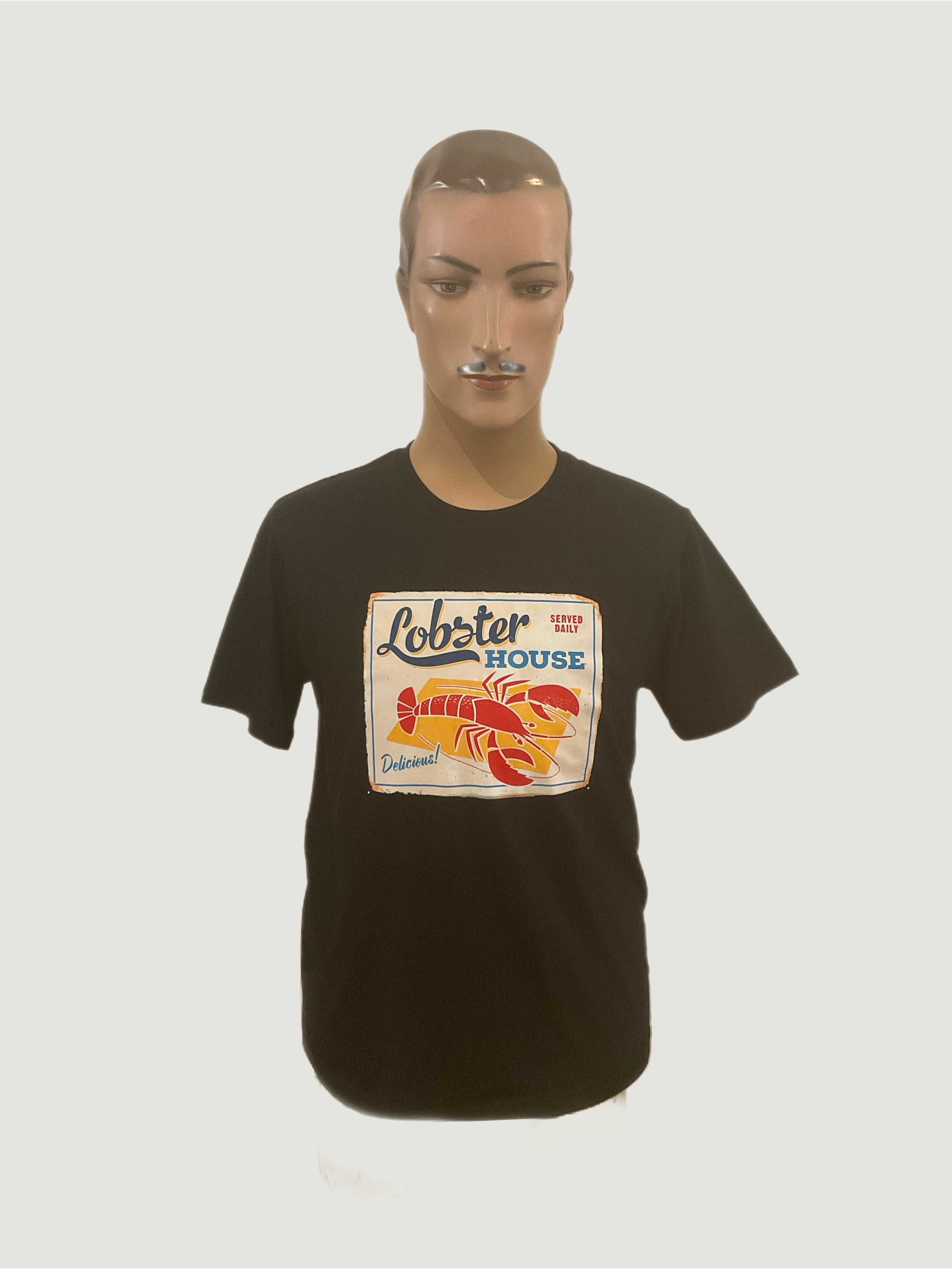 Vintage  T- Shirt  Lobster Black Mens