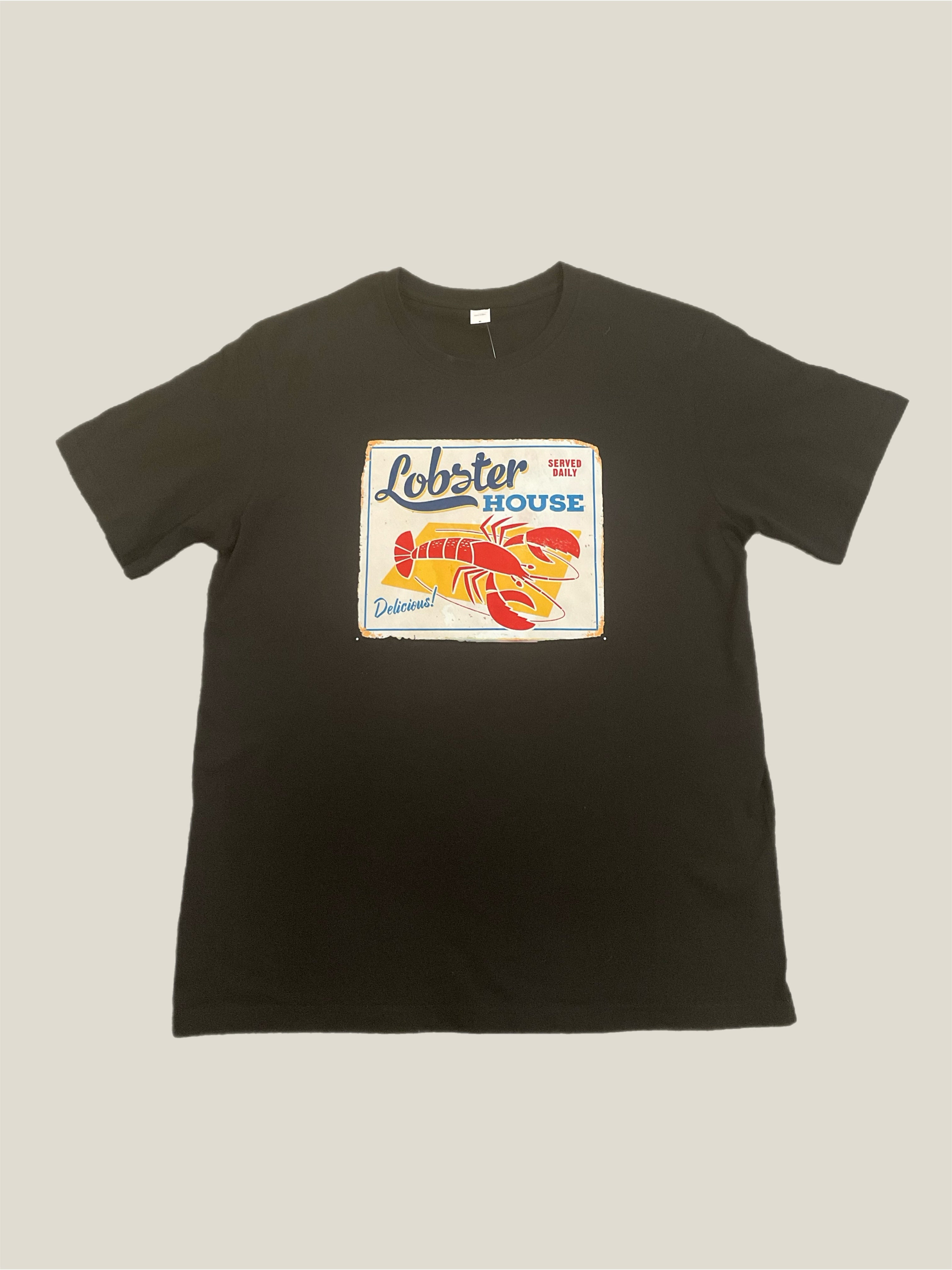 Vintage  T- Shirt  Lobster Black Mens