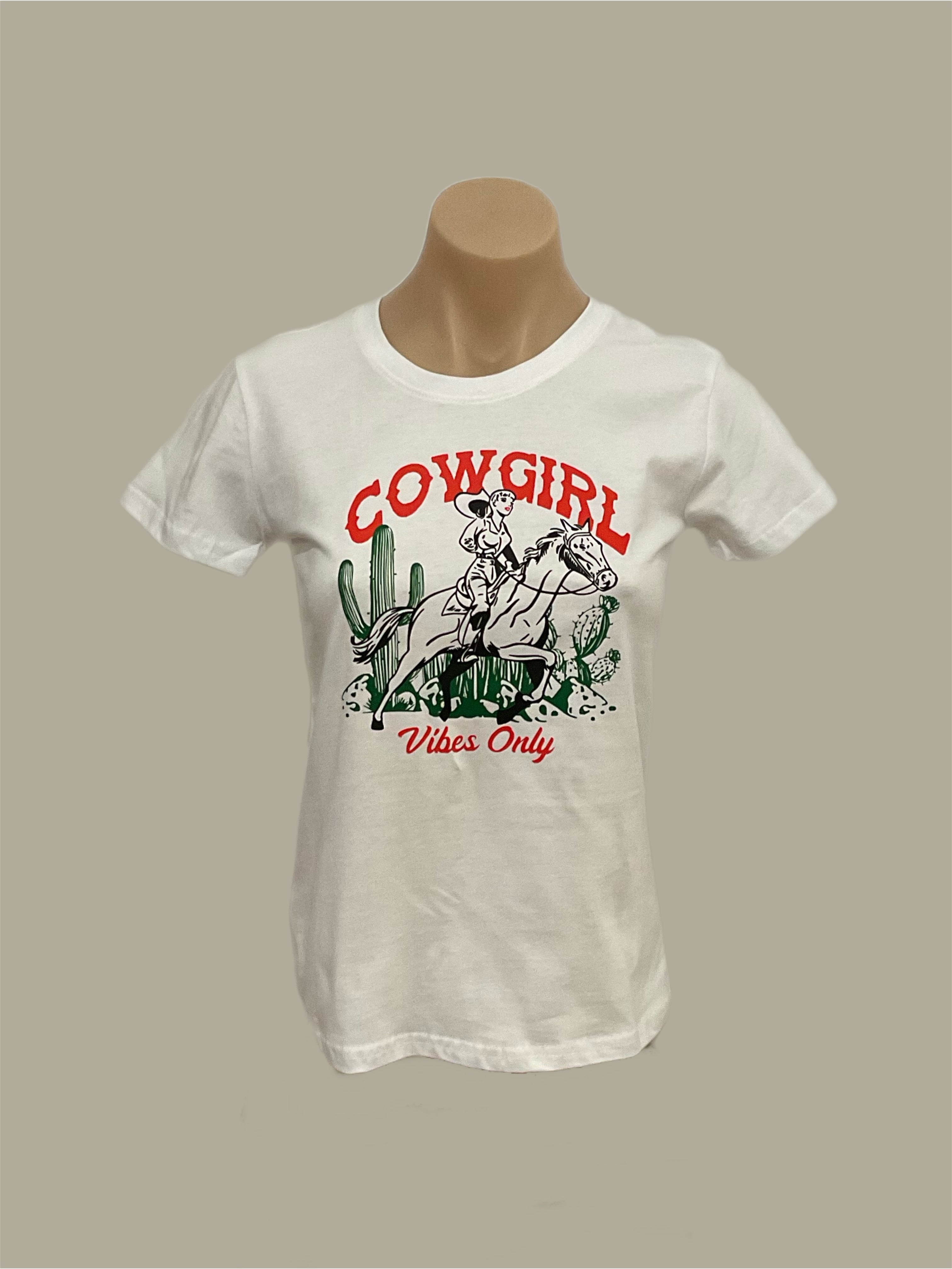 Women’s Cowgirl Vibes  Vintage White T-Shirt