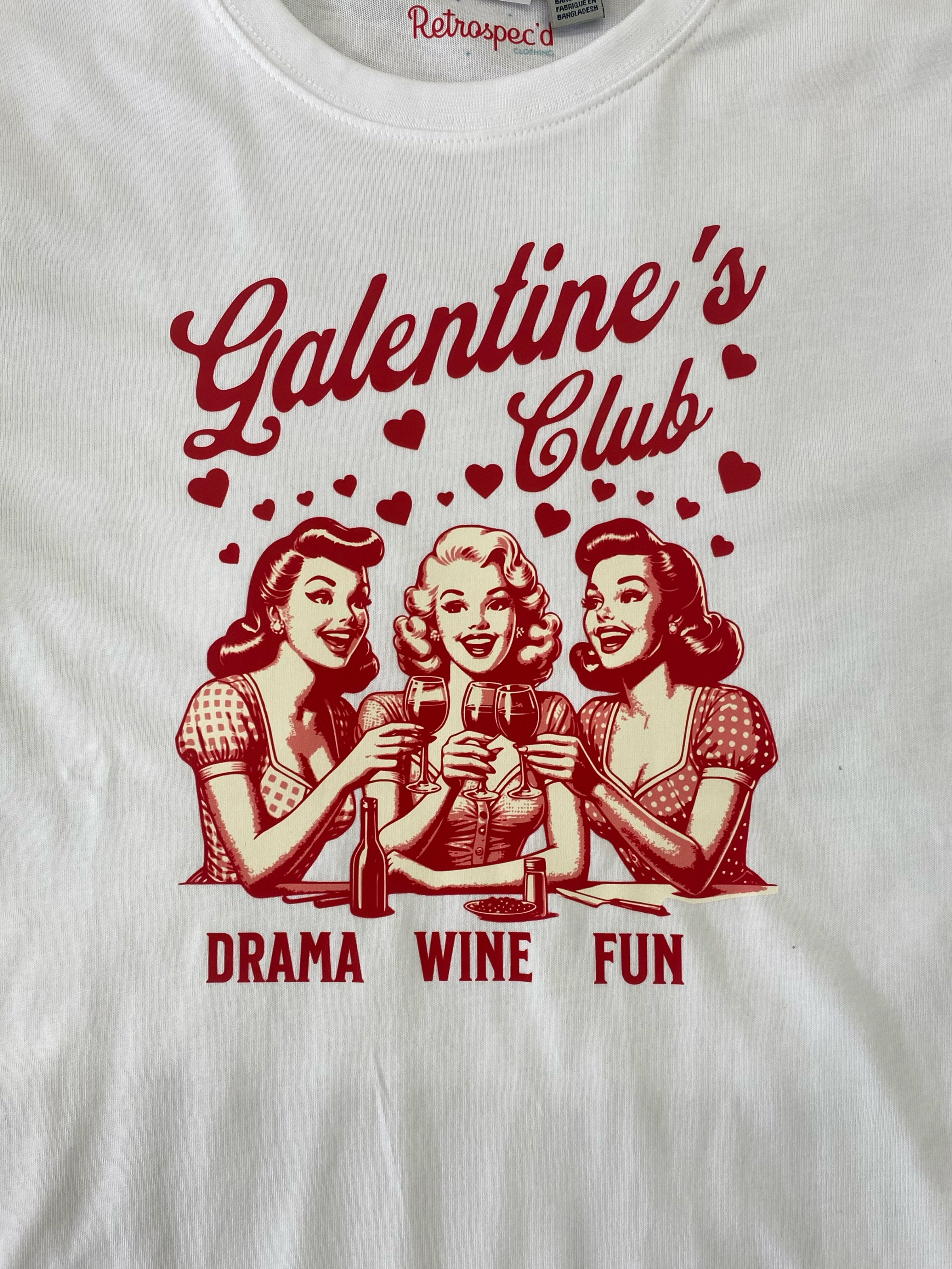 Galentines club Vintage T-Shirt White