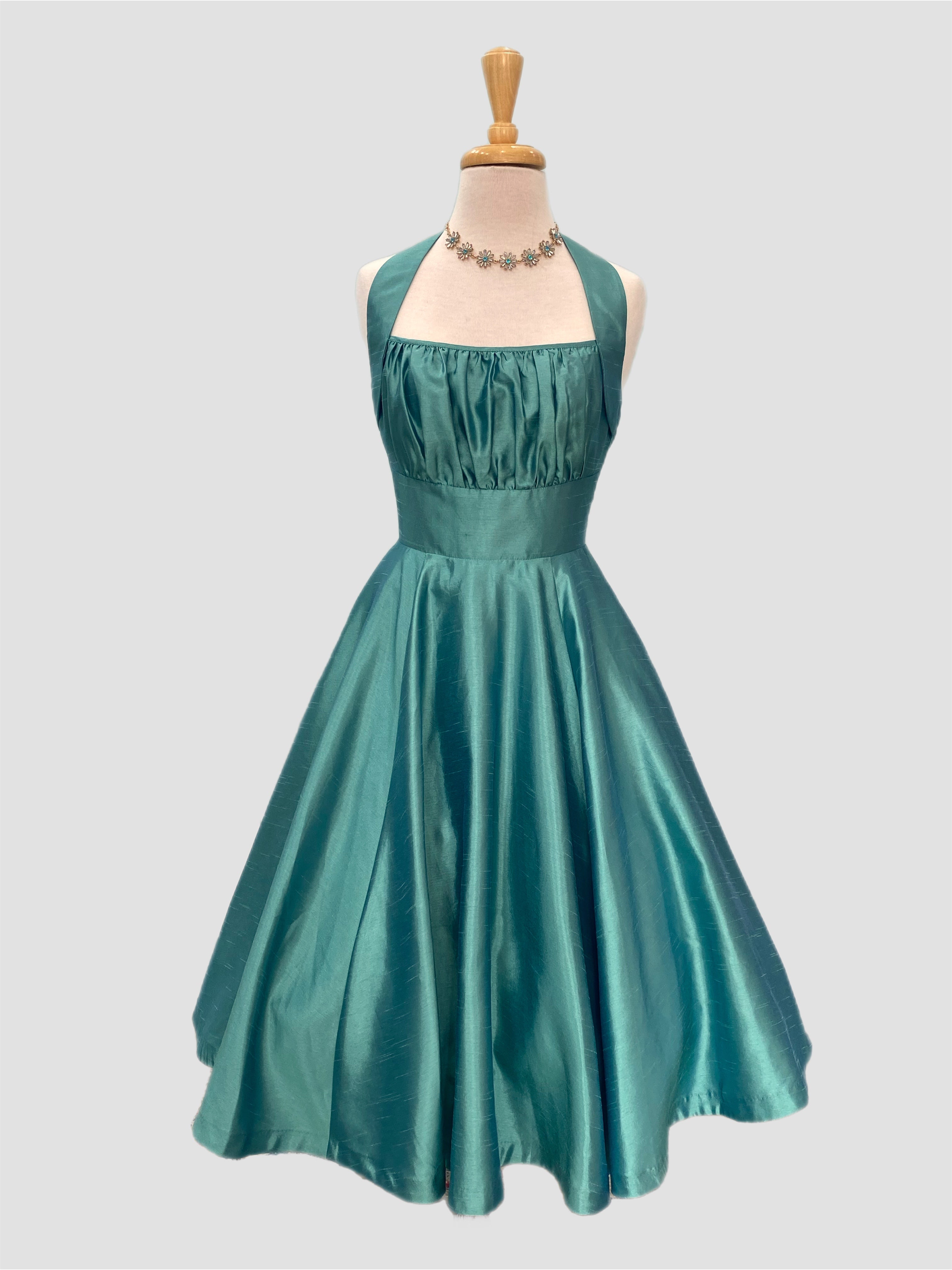 Sonja Aquamarine Vintage 1950s Style Dress