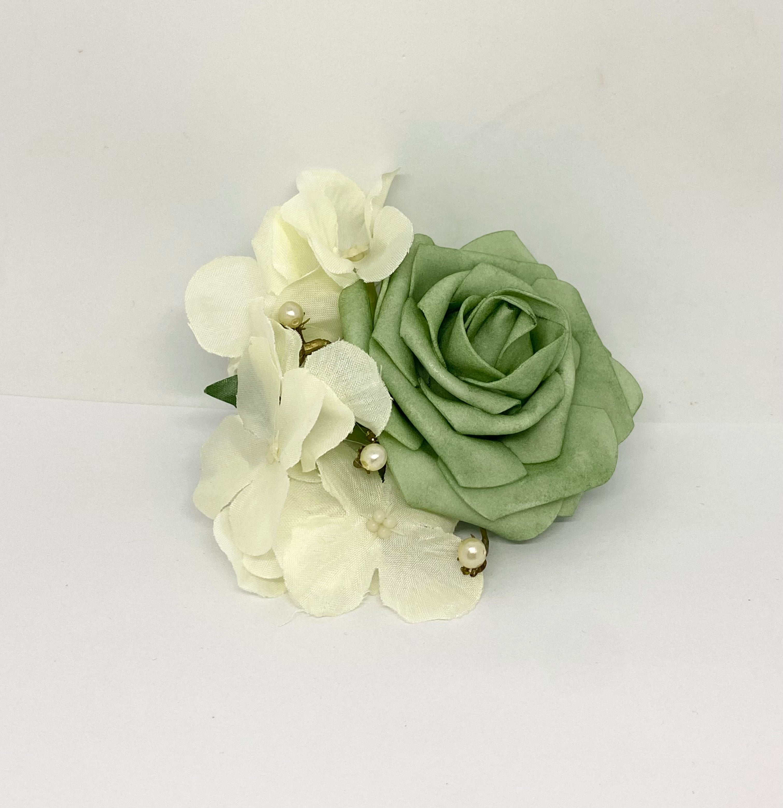 Peppermint  and Pearls  Rose 1940’s/1950’s Style Hair Flower