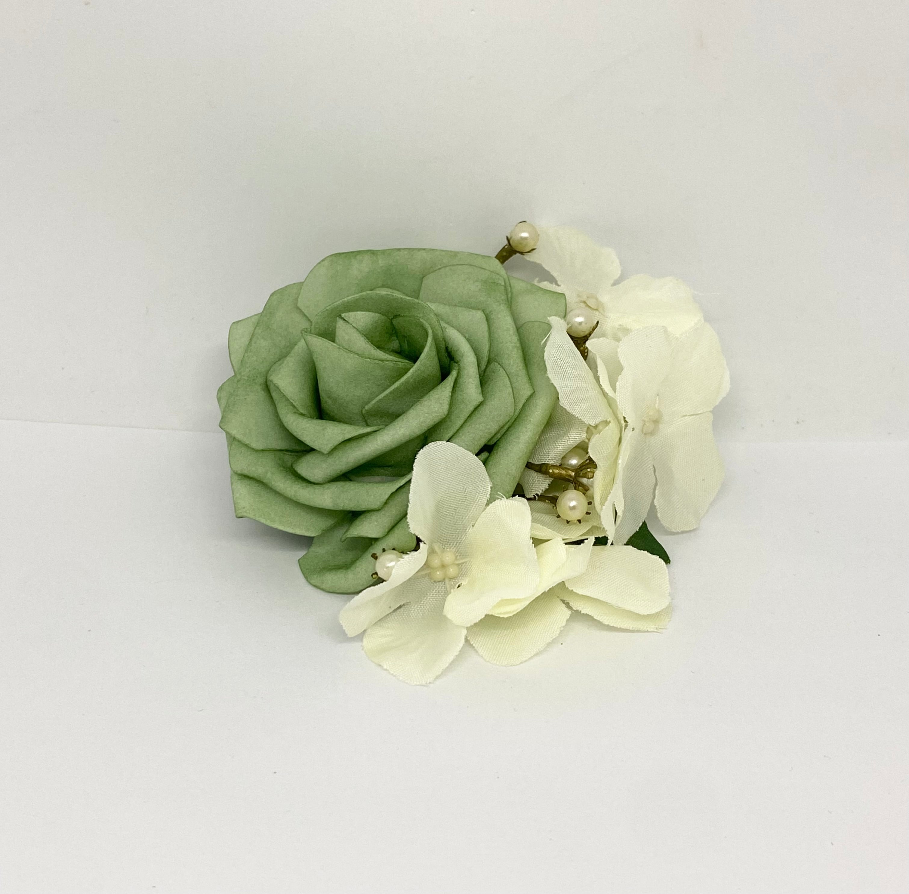 Peppermint  and Pearls  Rose 1940’s/1950’s Style Hair Flower